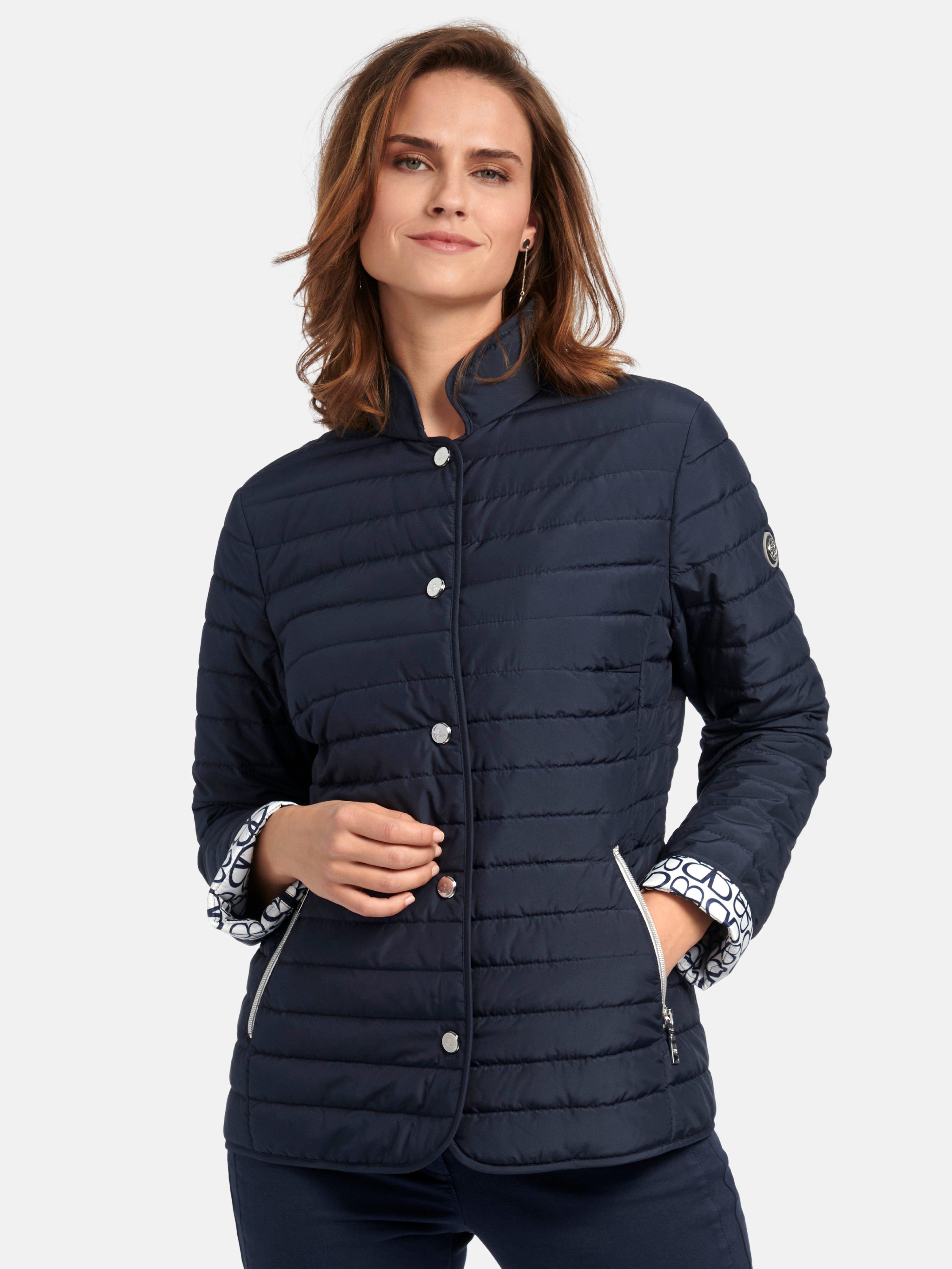 Basler - Quilted jacket with stand-up collar - navy