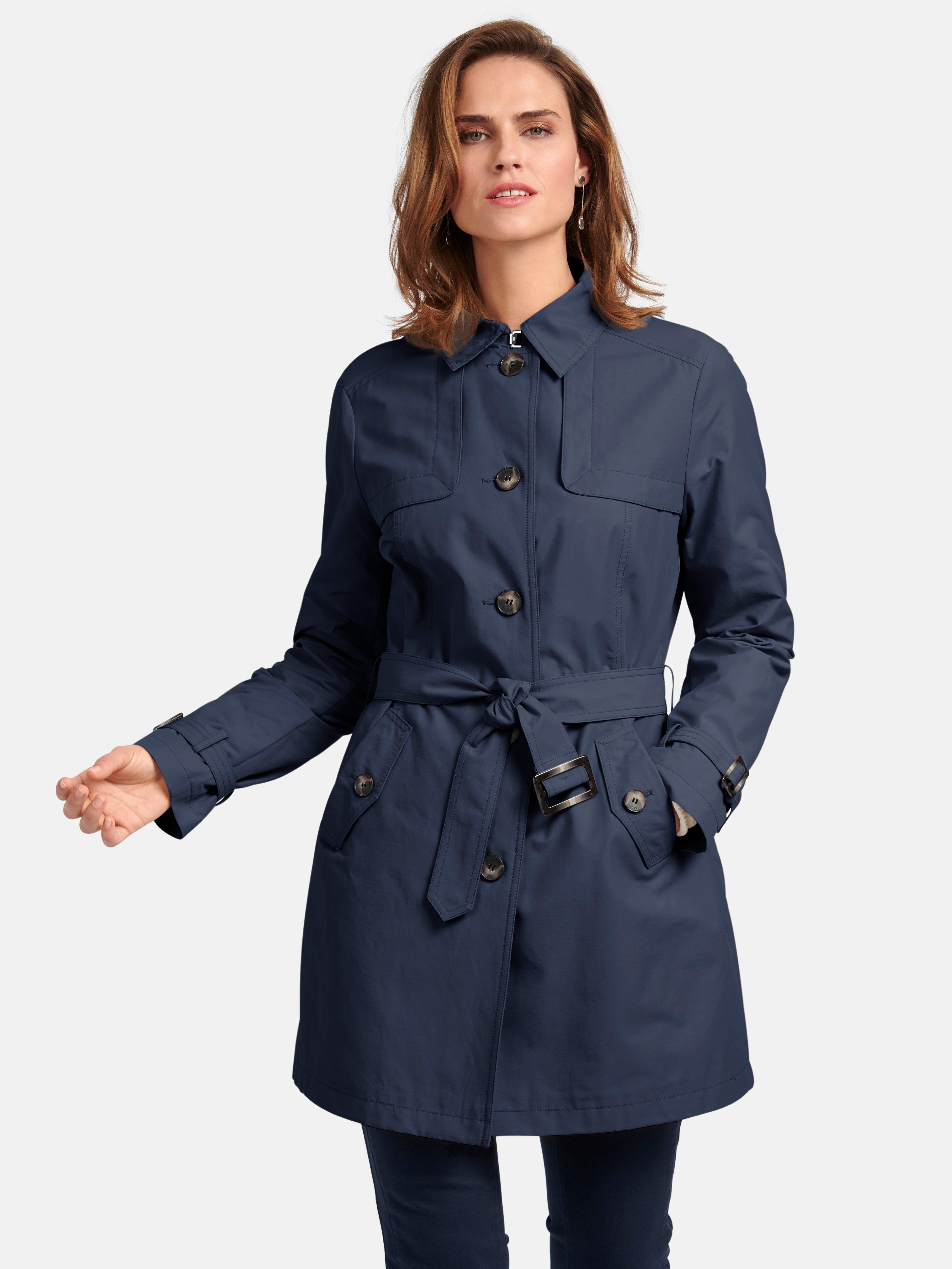 Basler - Trench coat with shirt collar - navy