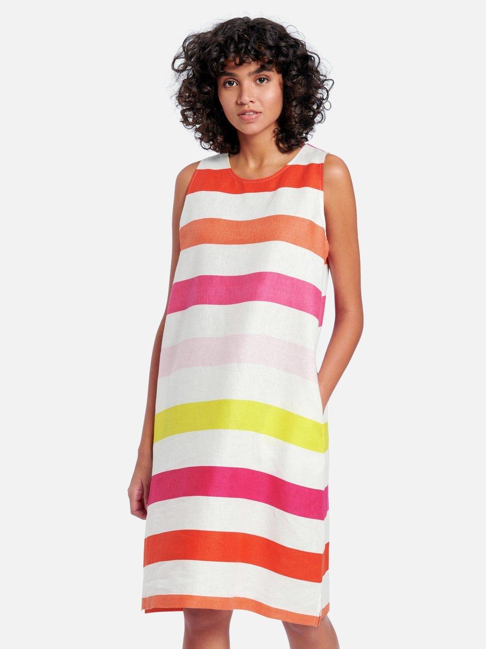 Onze onderneming Beweegt niet Korting Peter Hahn - Mouwloze jurk van 100% linnen met zijsplitjes - multicolour