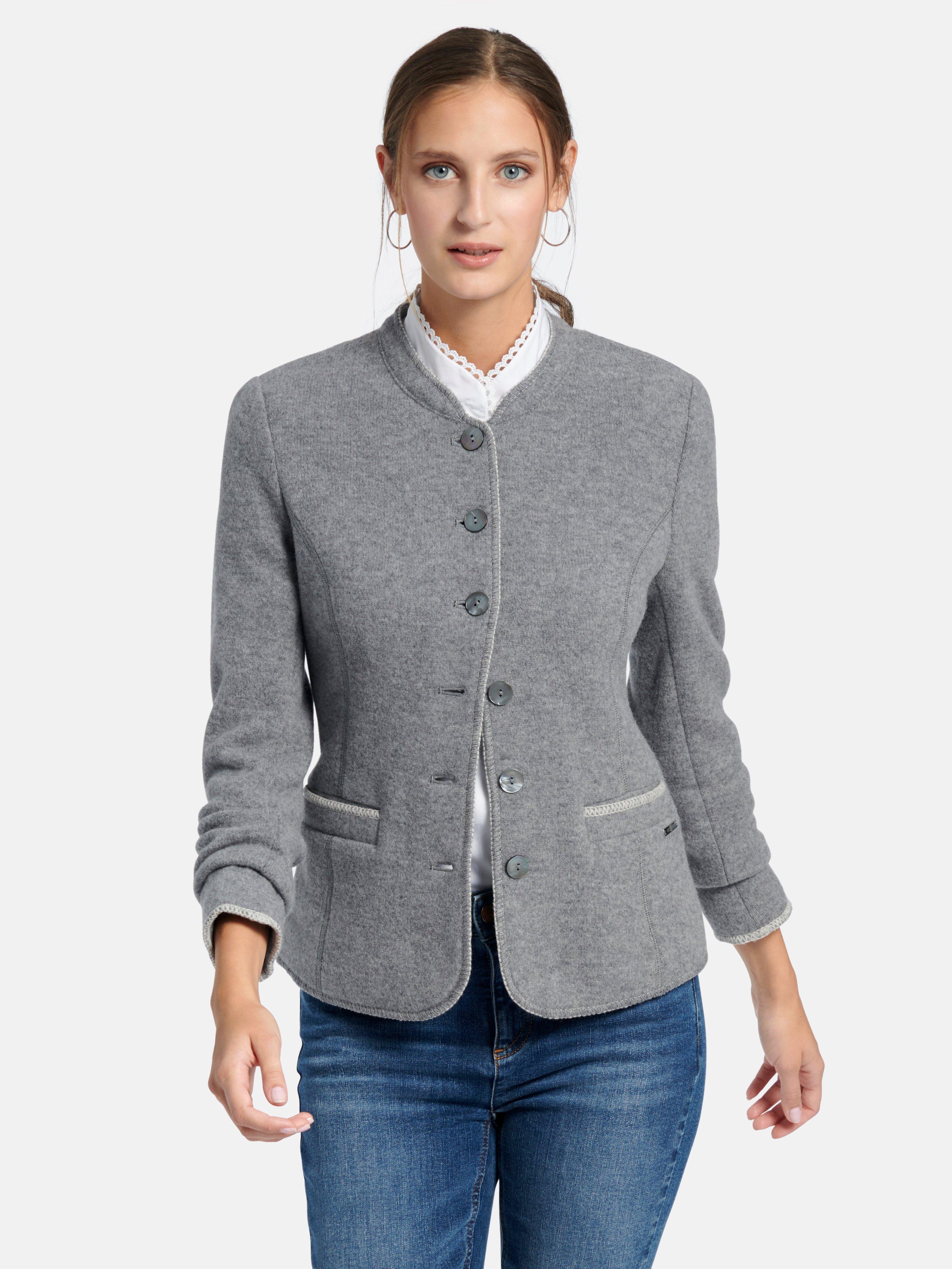 Giesswein - Felted wool jacket in 100% new milled wool - grey-mélange