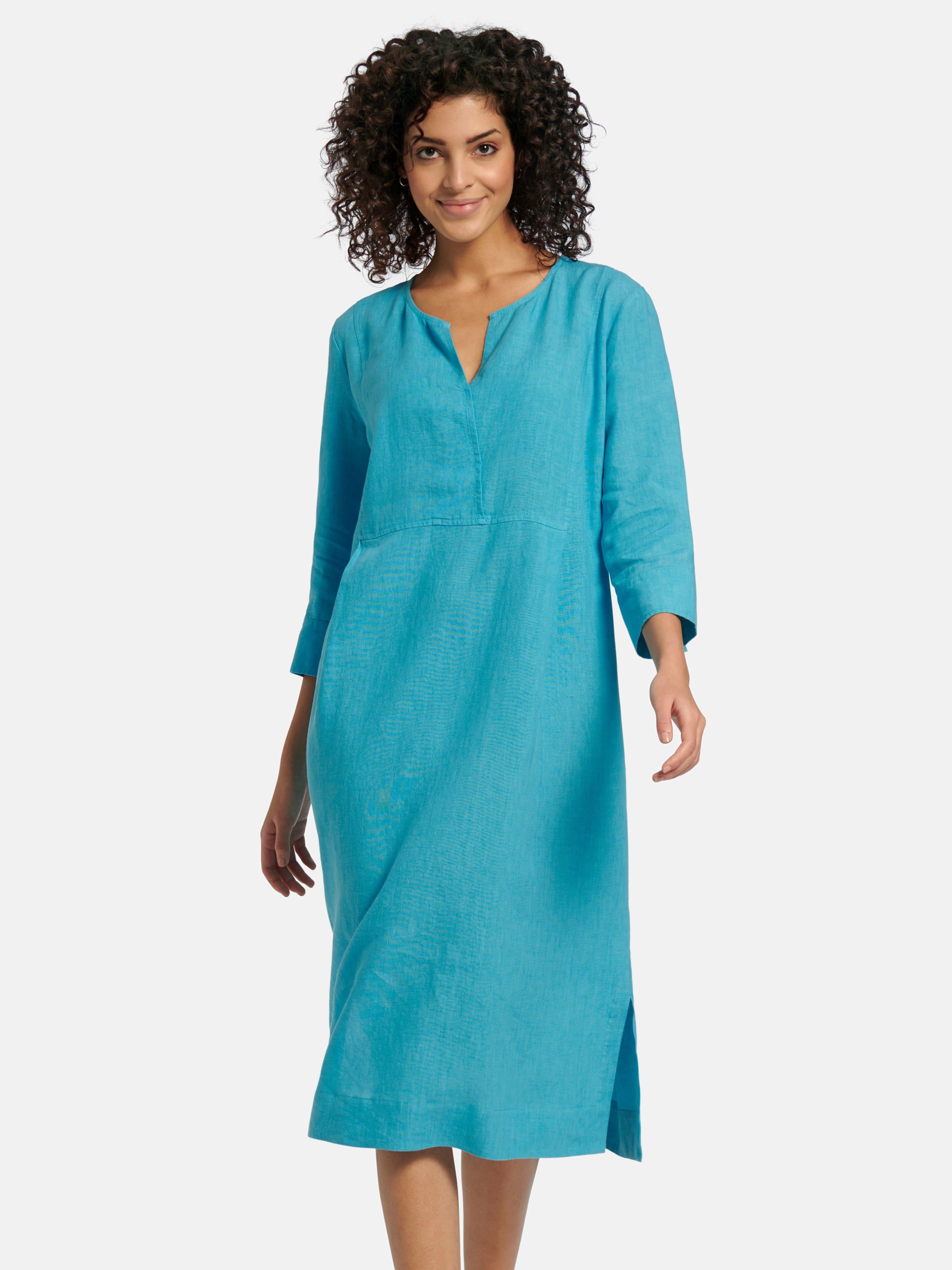 PETER HAHN PURE EDITION - Kleid mit 3/4-Arm aus 100% Leinen