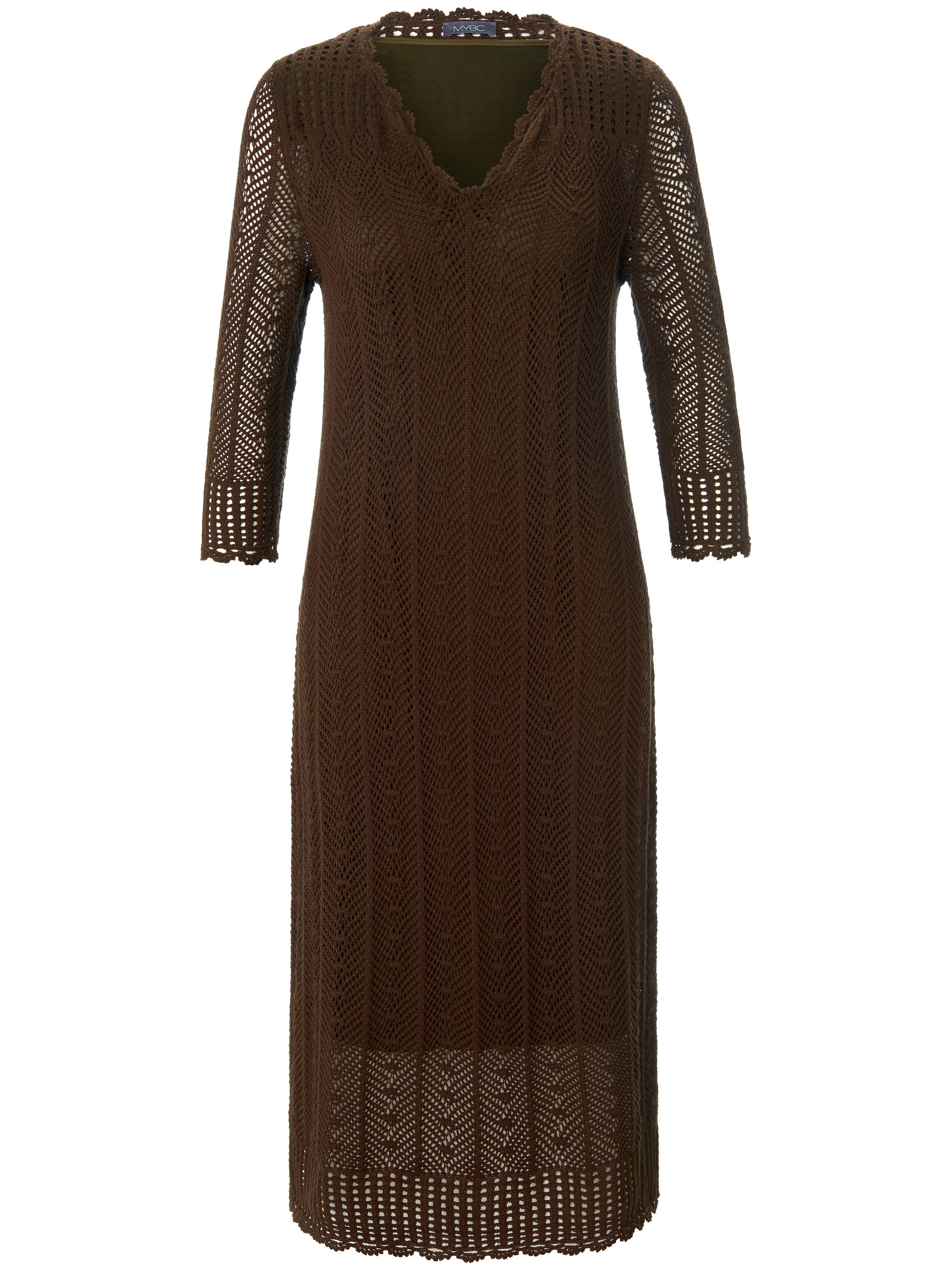 Gebreide jurk 100% katoen 3/4-mouwen Van MYBC groen