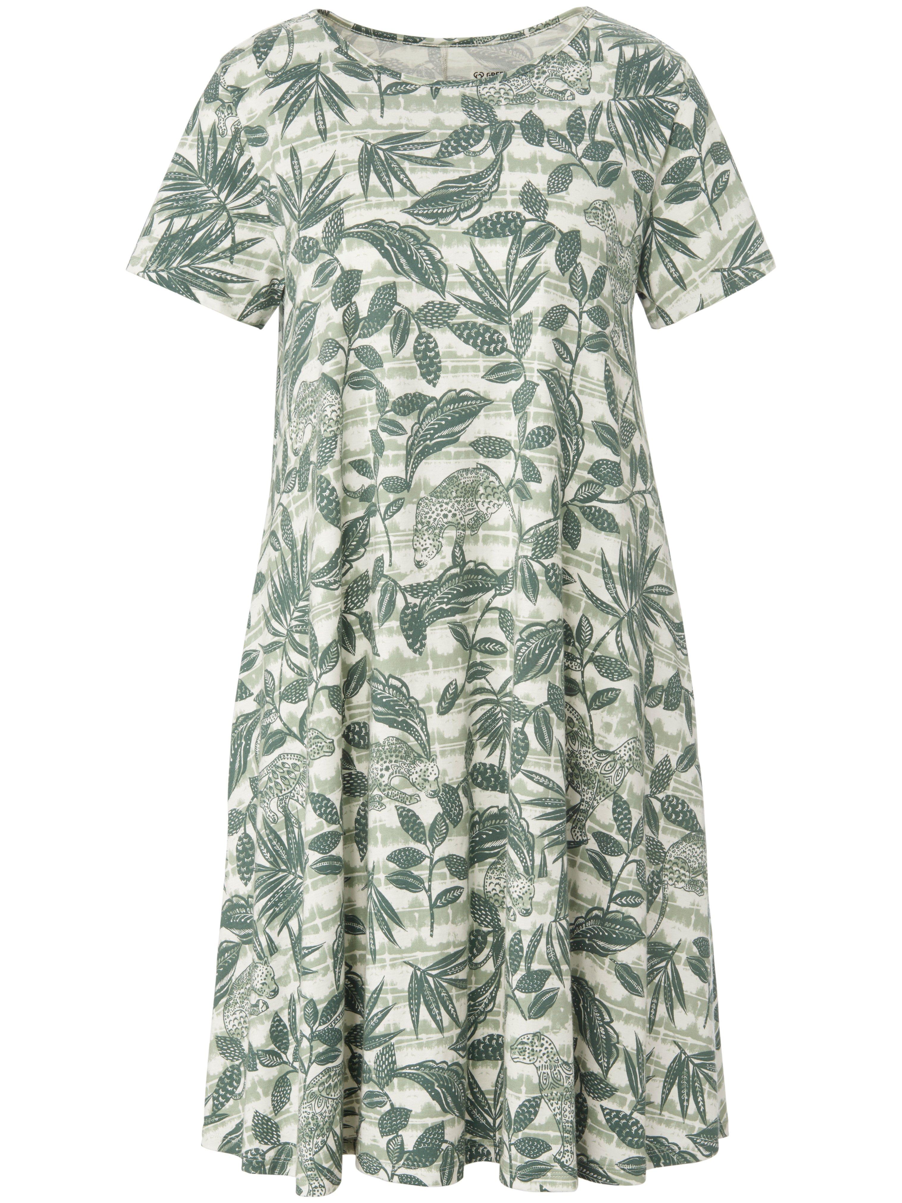 Jerseyjurk 100% katoen animal-bladerprint Van Green Cotton groen