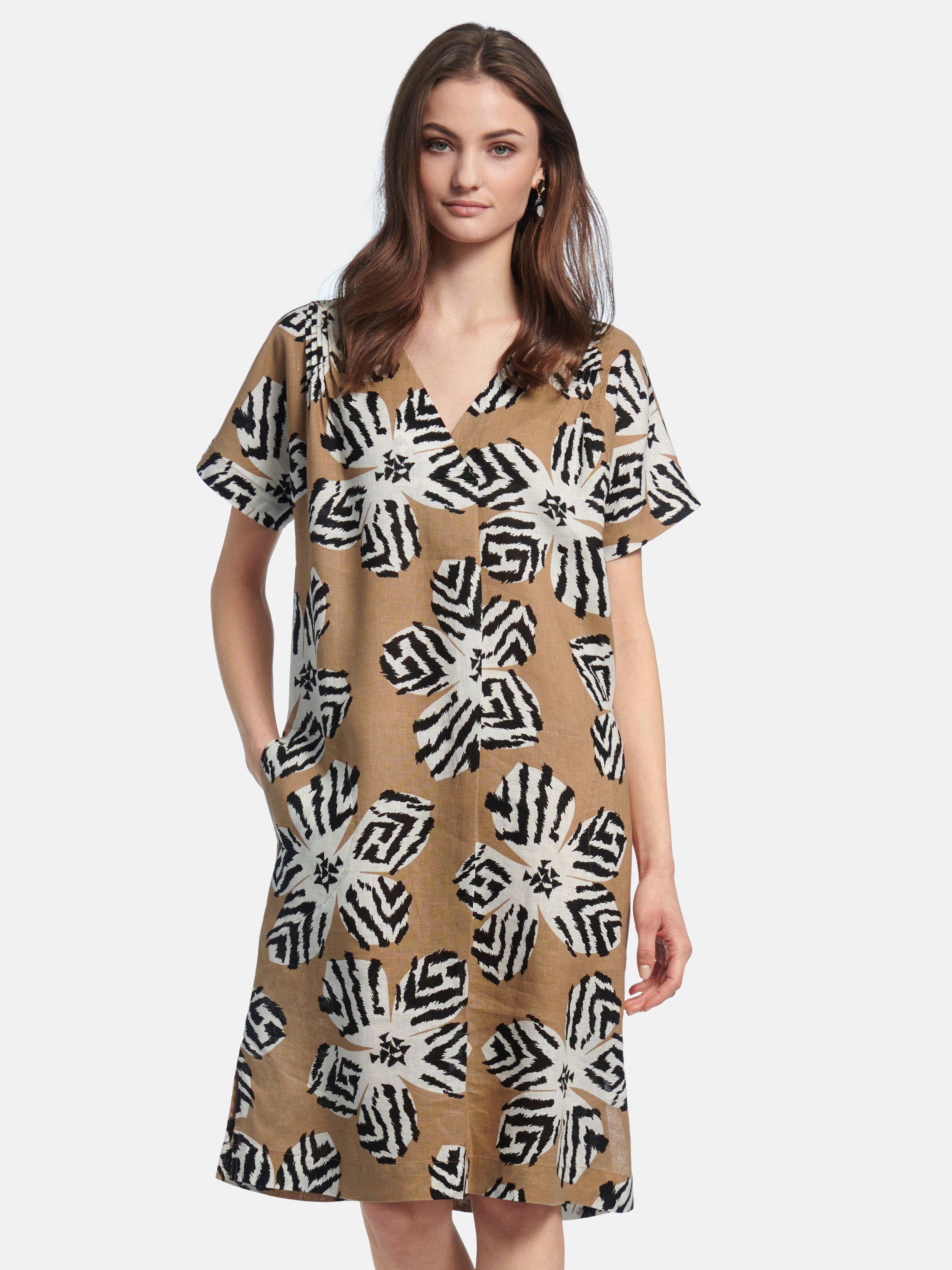 Gerry Weber - Leinenkleid - Braun/Multicolor