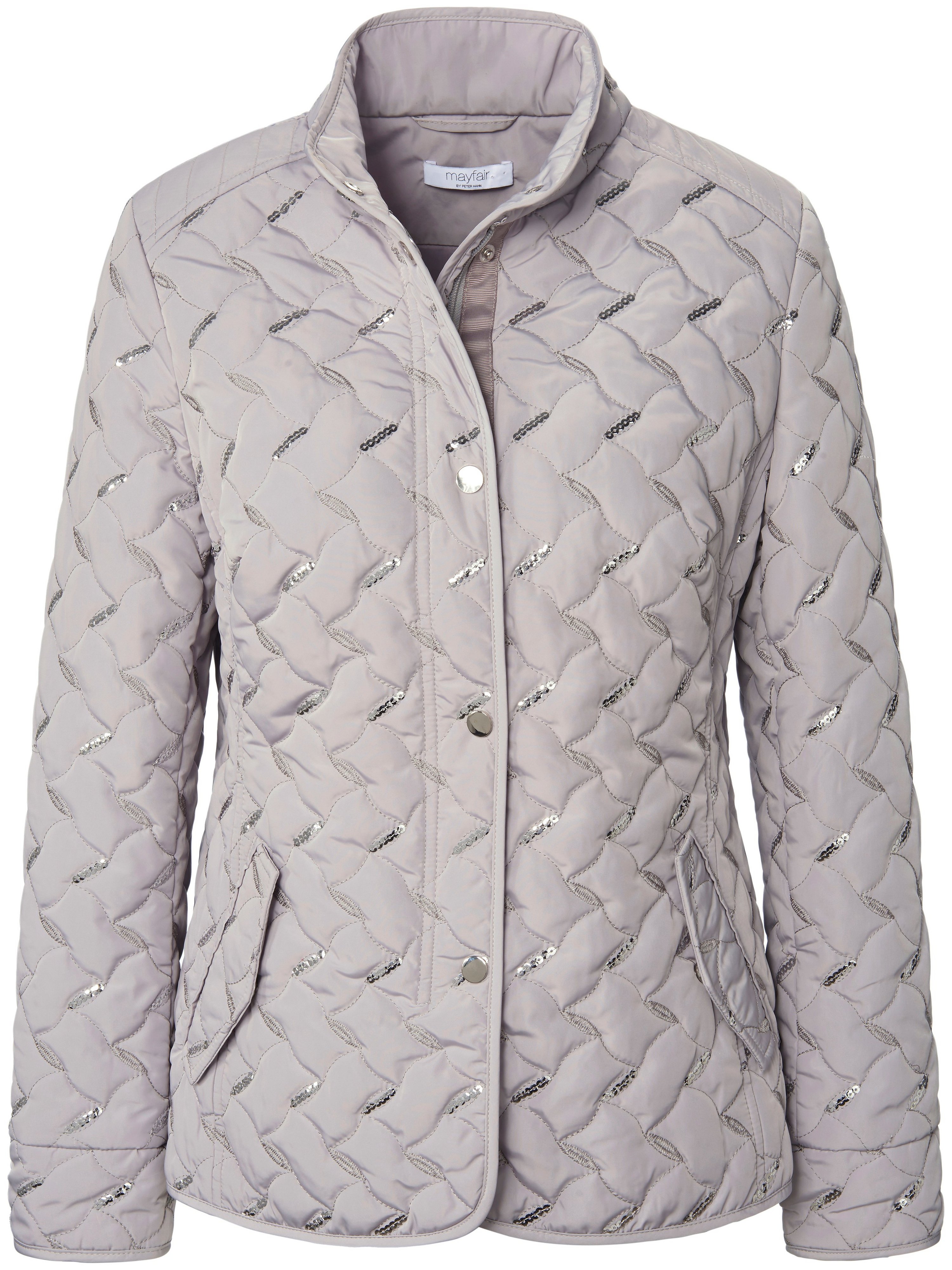Quilted jacket stand-up collar mayfair by Peter Hahn grey