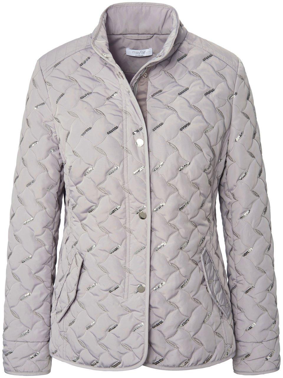 Mayfair by Peter Hahn Doorgestikte jas staande kraag Van  grijs