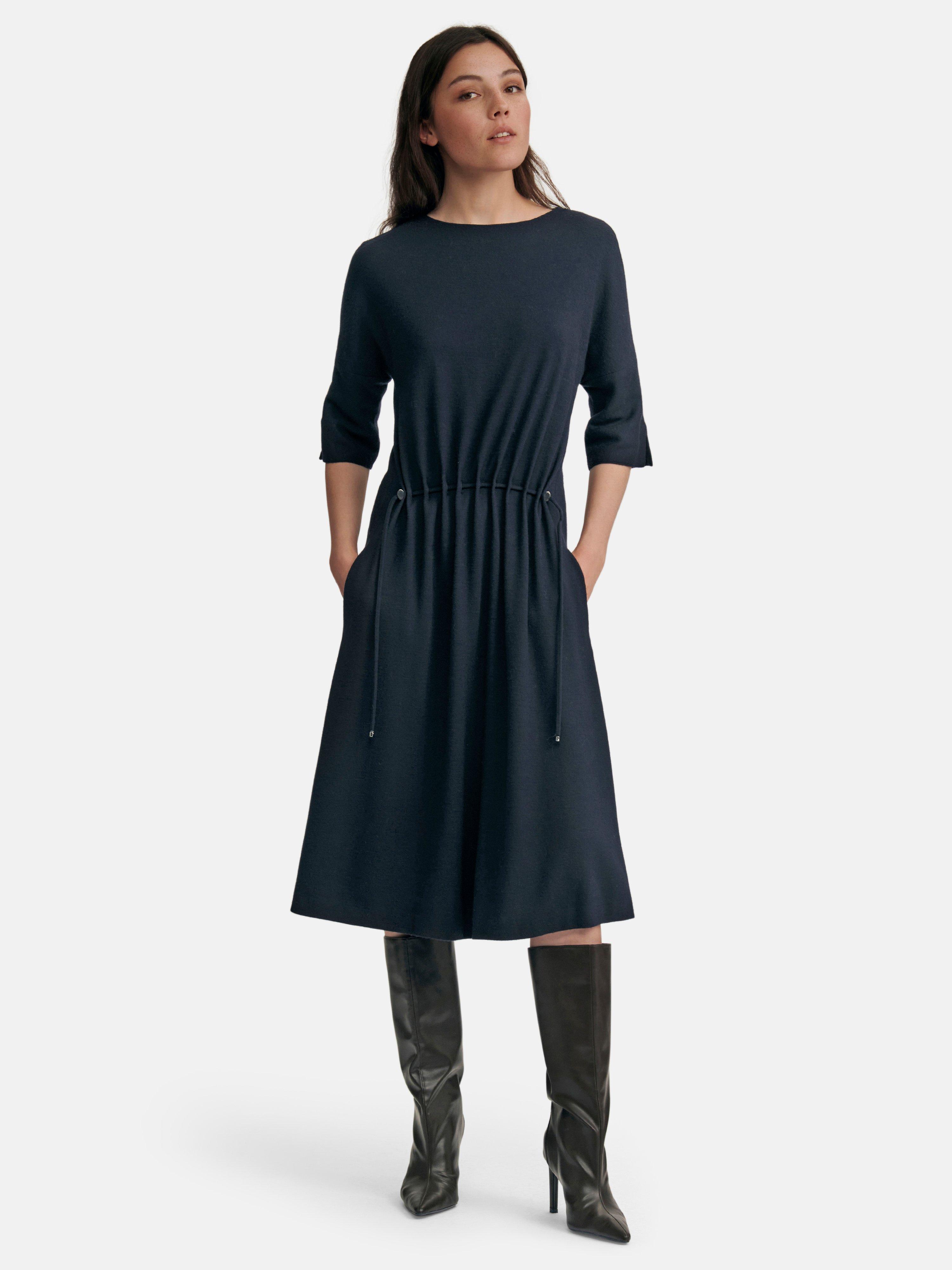 Fadenmeister Berlin - Jersey jurk van 100% scheerwol met 3/4-mouwen