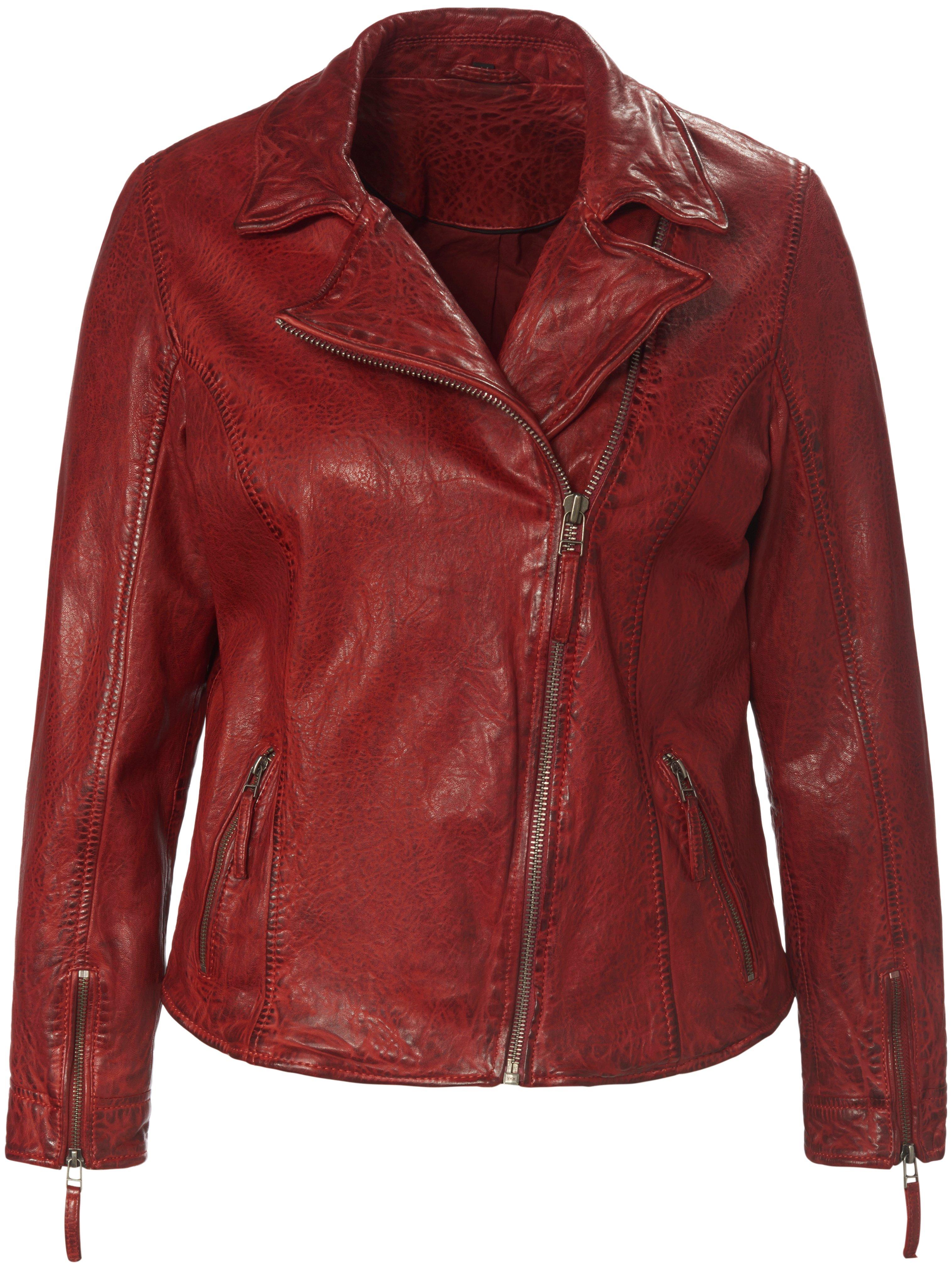 La veste en cuir style biker  Emilia Lay rouge