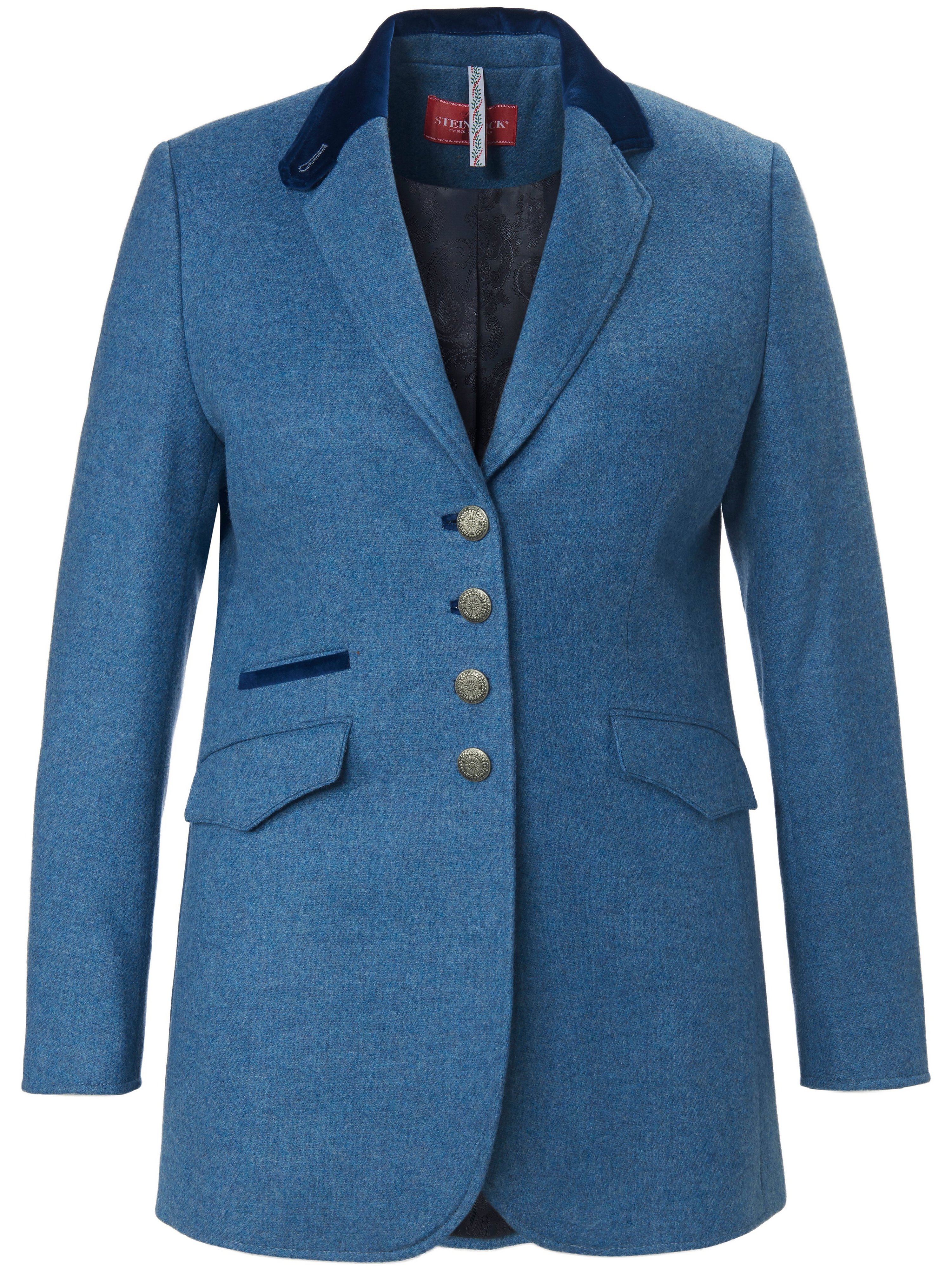 Jacket in 100% new milled wool Steinbock blue