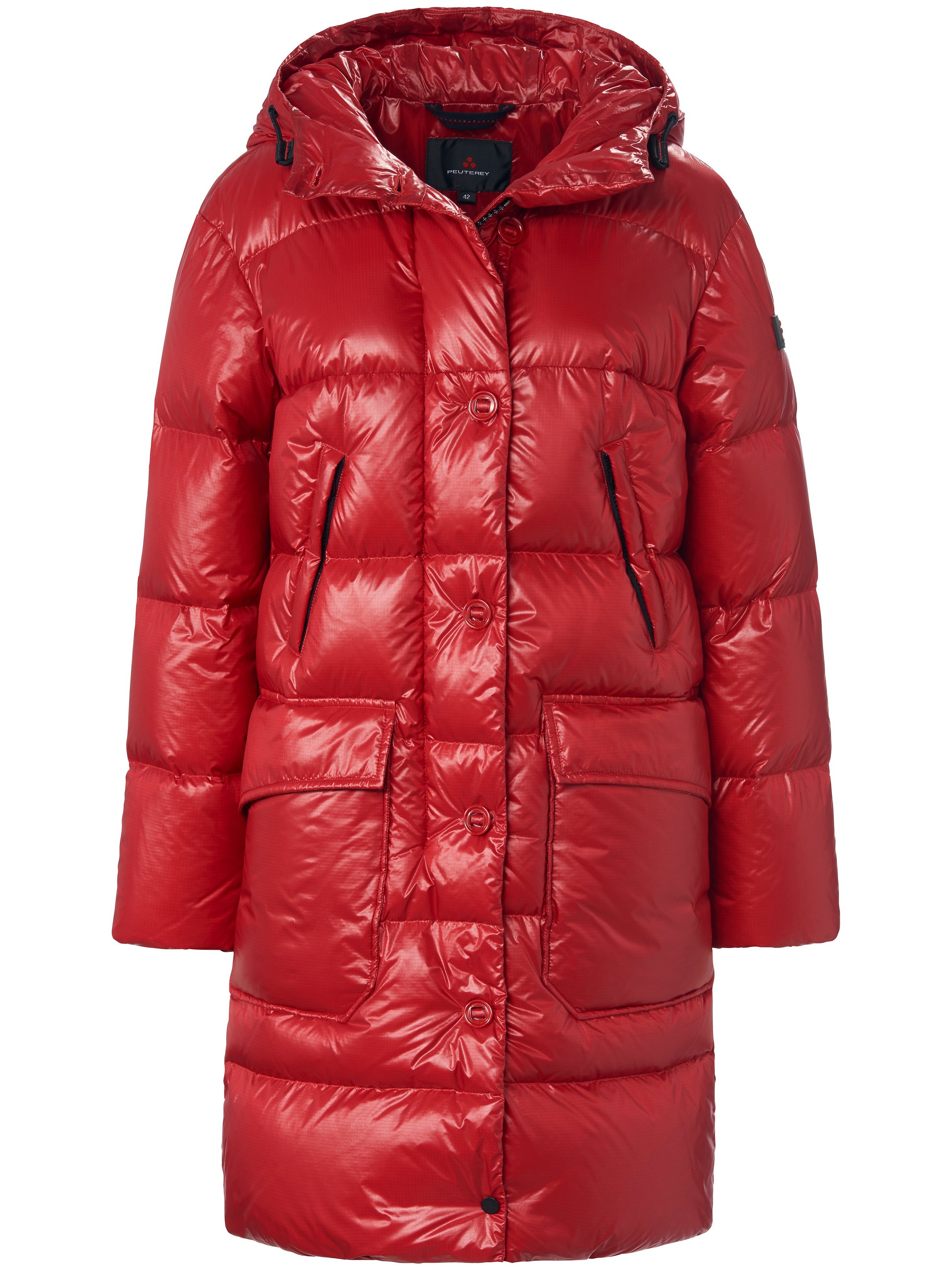 Quilted down coat hood Peuterey red