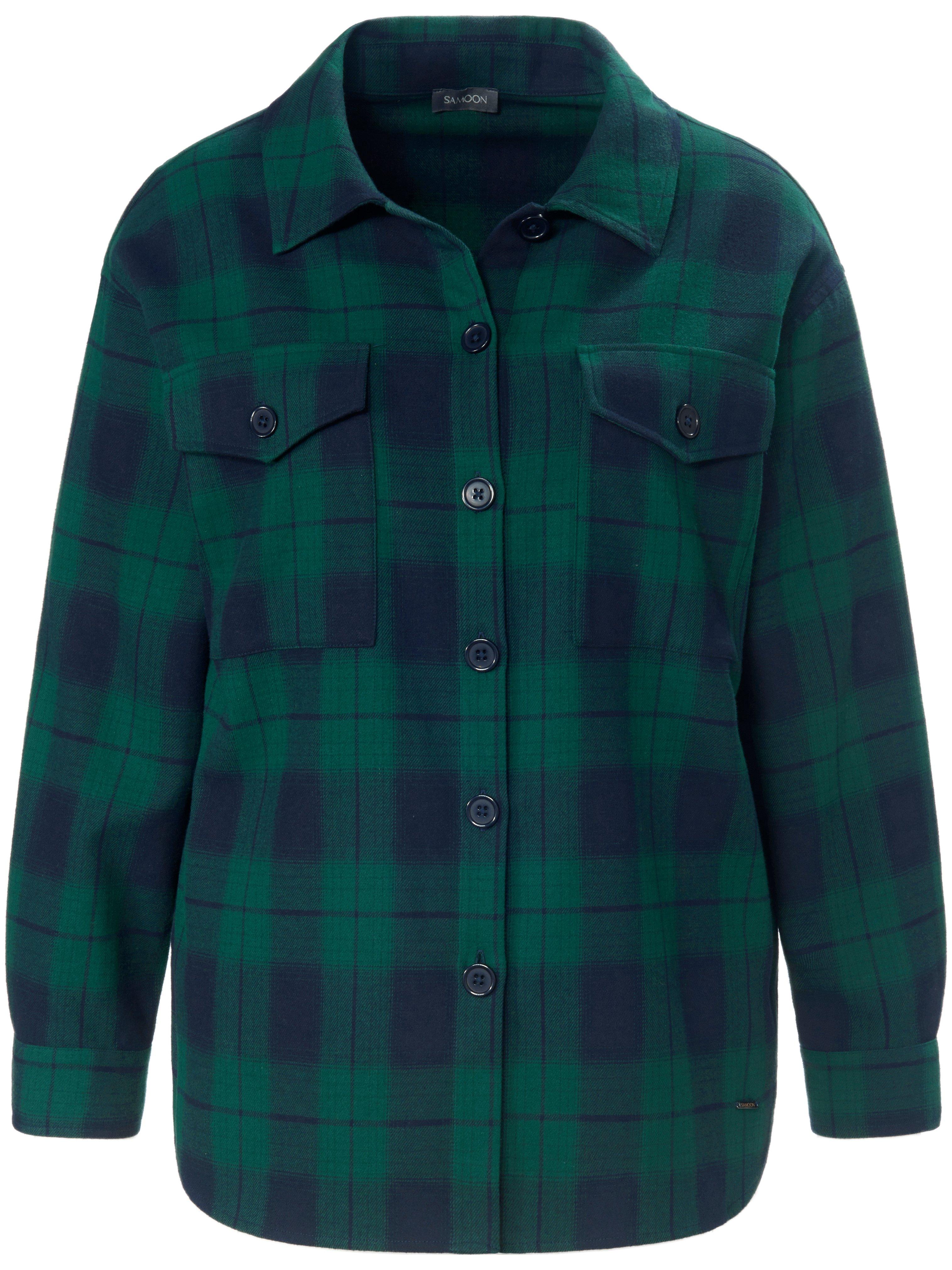 La veste-chemise 100% coton  Samoon vert