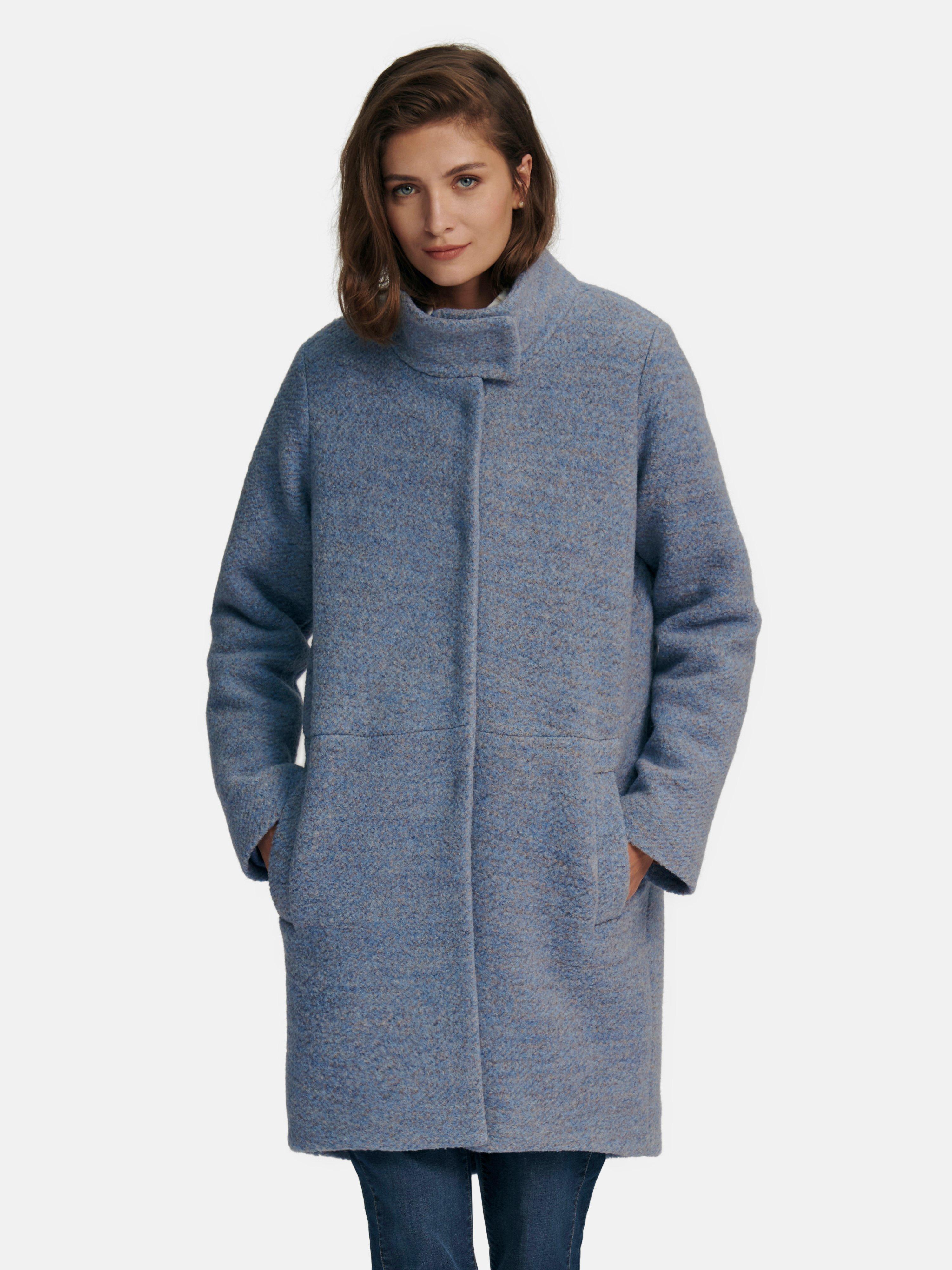 Lanius - Frakke i 100% ren ny uld - blå/lys grå