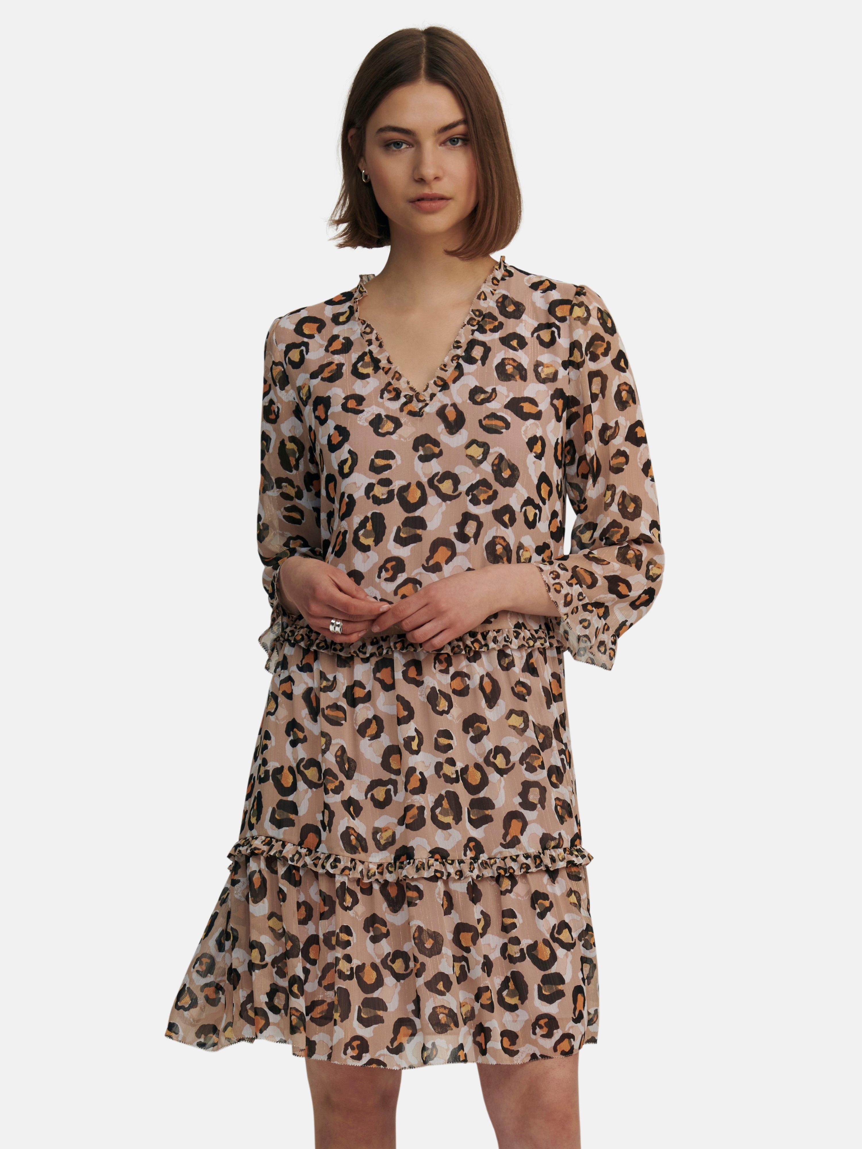 Marc Cain - Kleid mit 3/4-Arm - Cappuccino/Multicolor