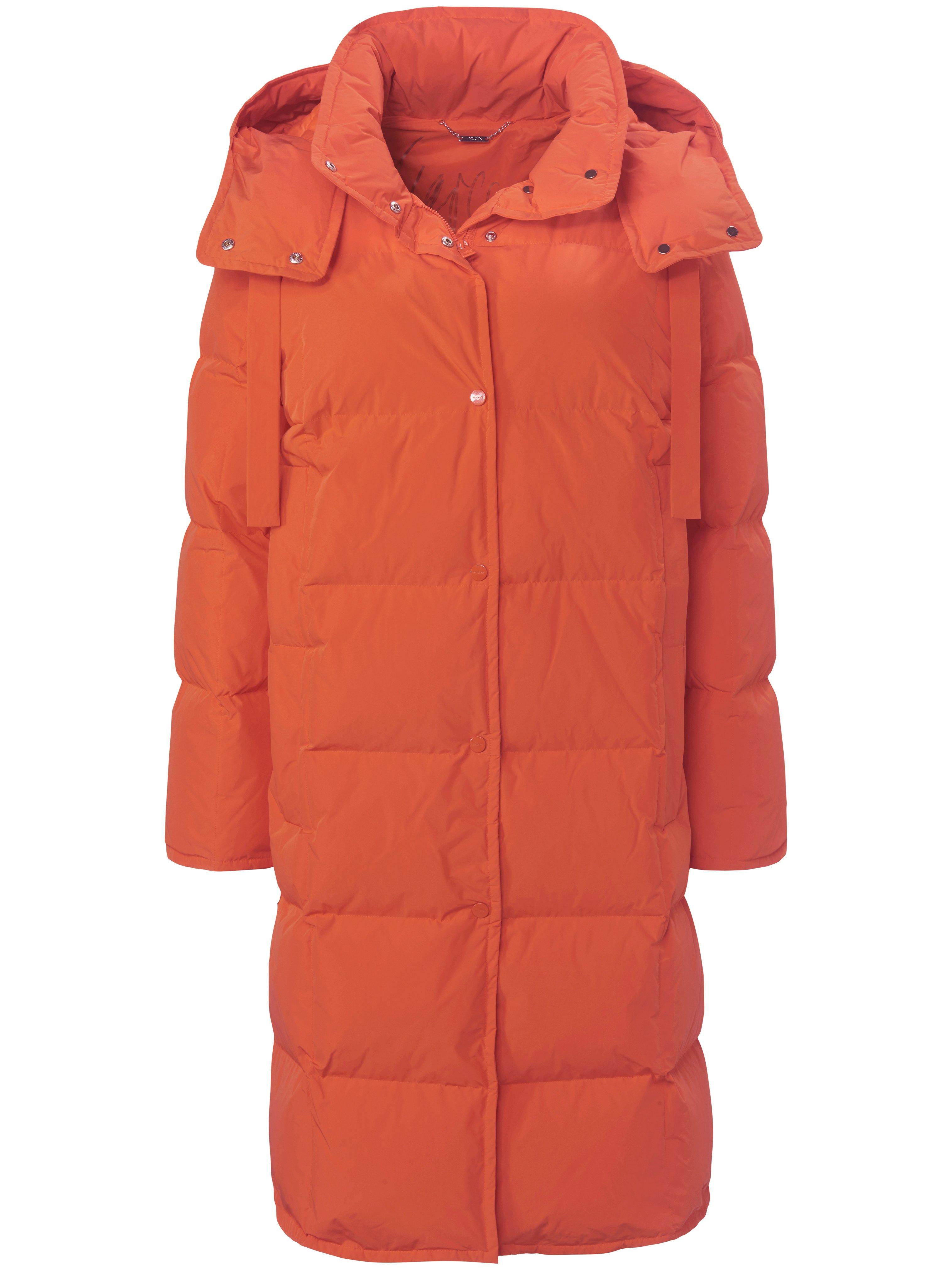 Quilted down coat button-off hood Marc Cain orange