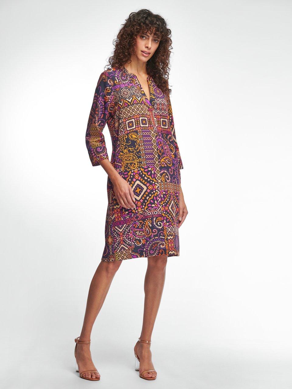 Peter Hahn - Kleid mit 3/4-Arm - Marine/Multicolor