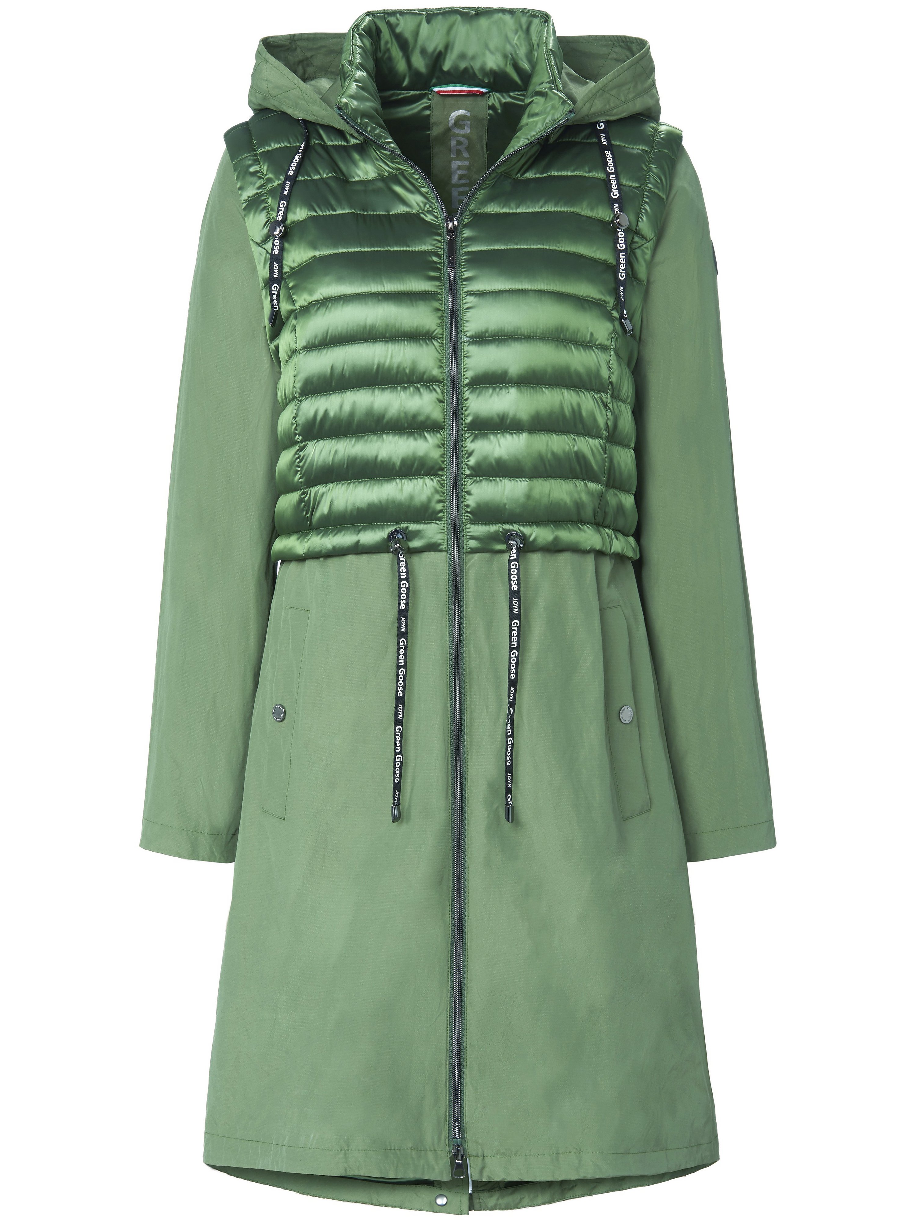 2-in-1 coat detachable sleeves Green Goose green