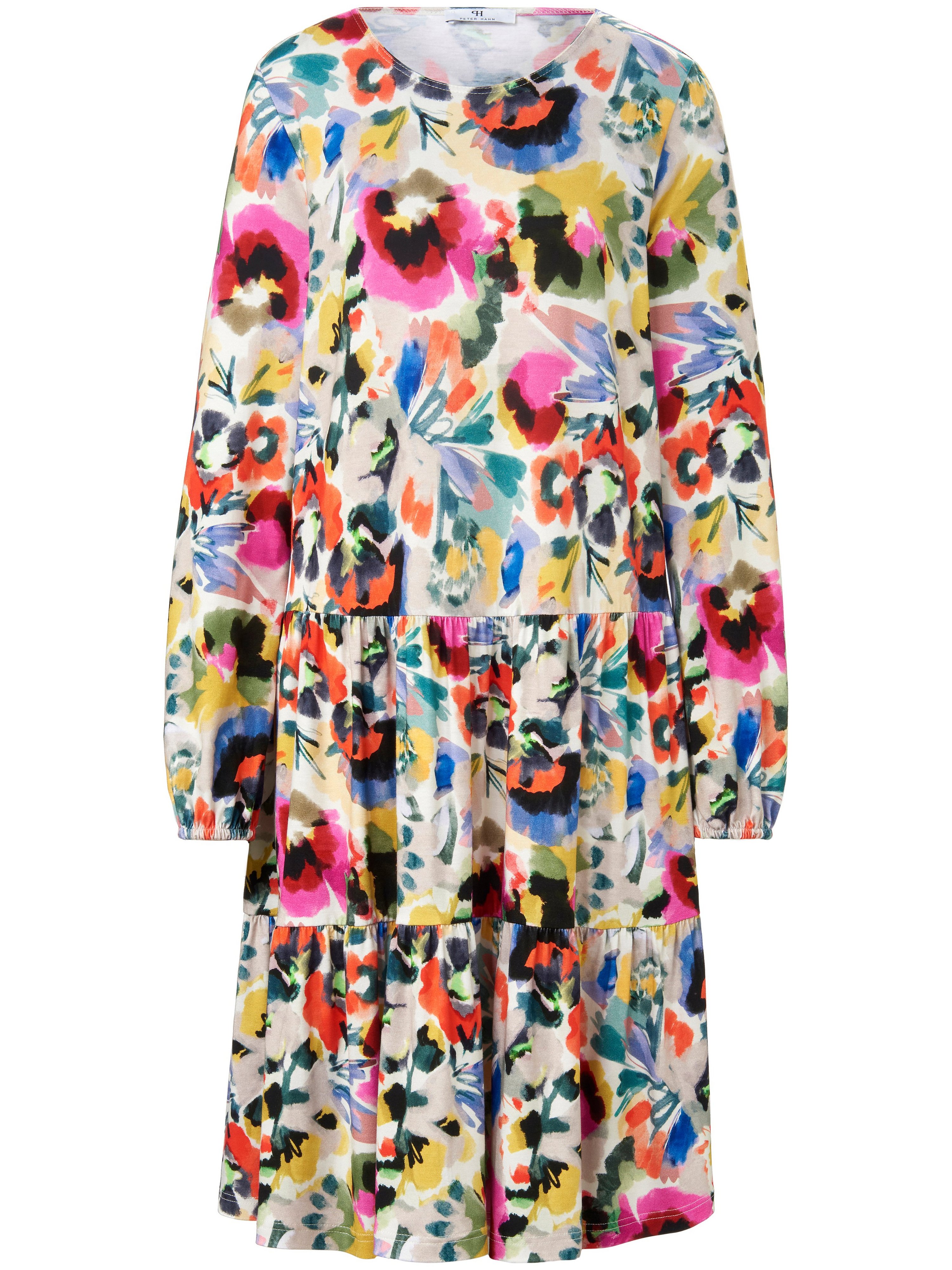 Jersey jurk bloemmotieven Van Peter Hahn multicolour