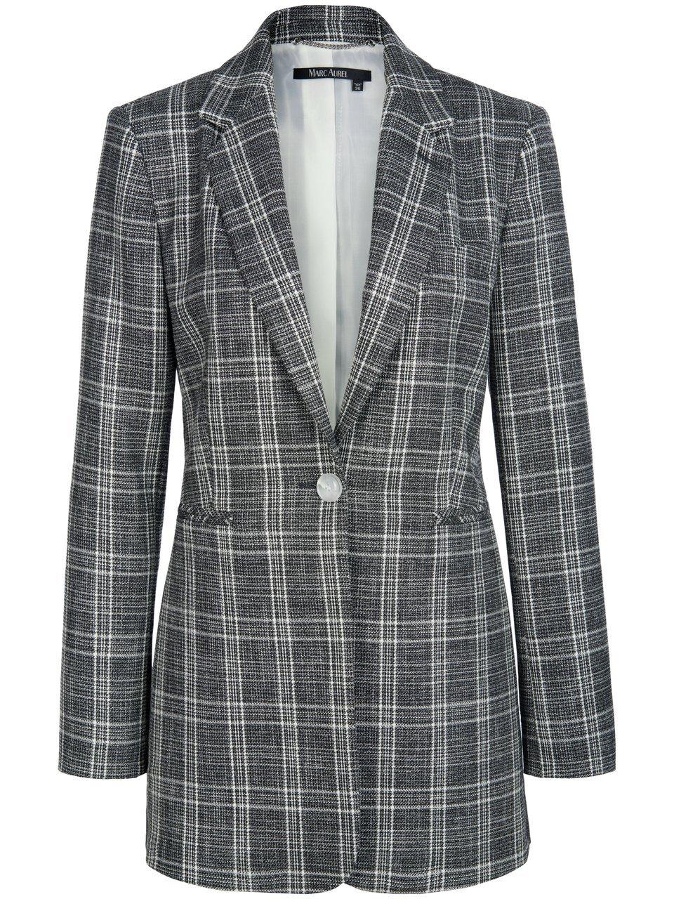 Jersey blazer ruitdessin Van Marc Aurel zwart