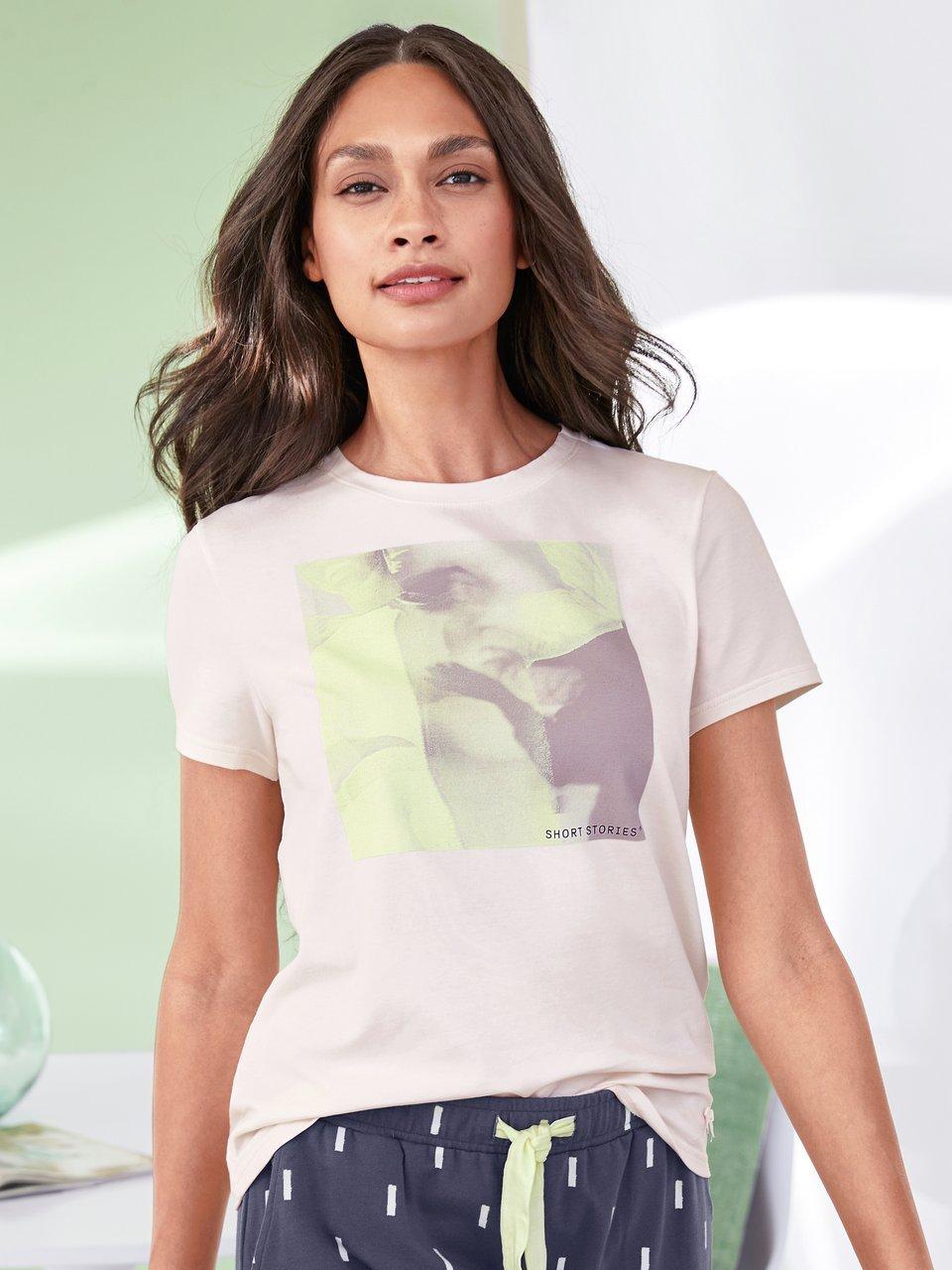 Short Stories Damen Pyjama Shirt - Bio-Baumwolle Mit Längerem Rückenteil