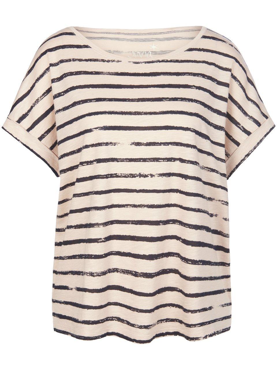 Gestreept shirt ronde hals Van Juvia beige