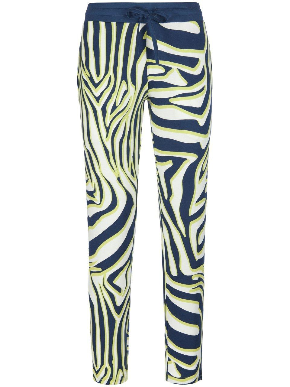 Lange pyjamabroek zebraprint Van Mey blauw