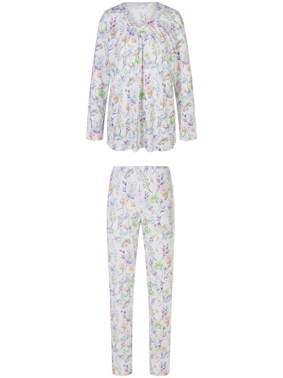 Pyjama bloemenprint Van Hutschreuther wit
