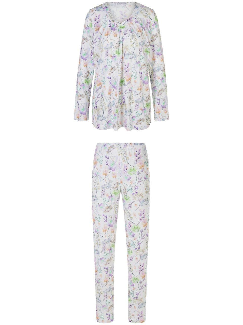 Pyjama bloemenprint Van Hutschreuther wit