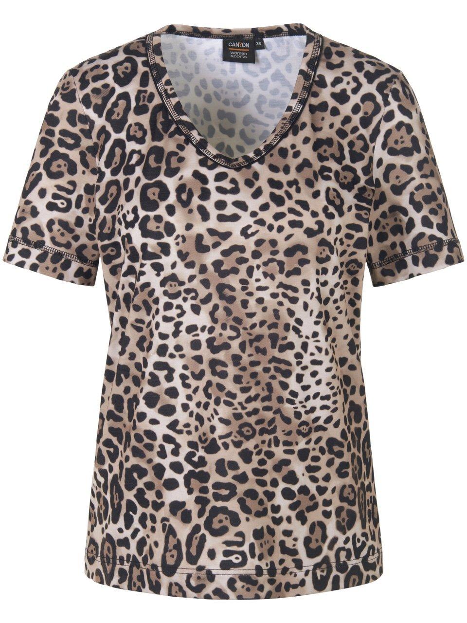 Shirt V-hals en luipaardprint Van Canyon beige