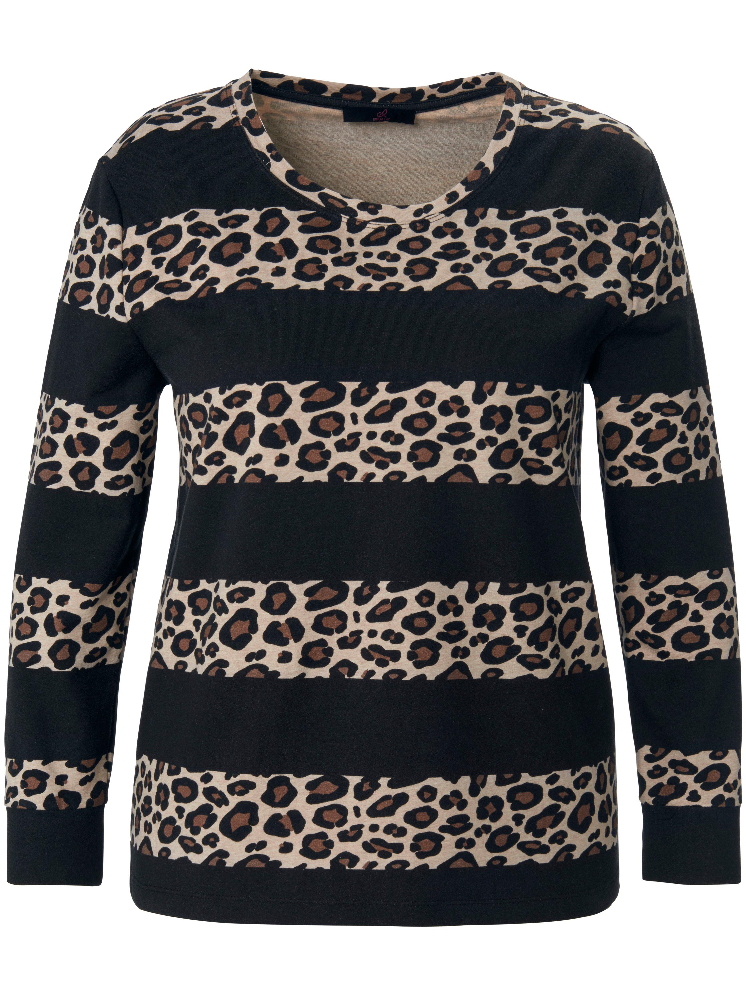 Le sweat-shirt à rayures avec imprimé léopard  Emilia Lay noir