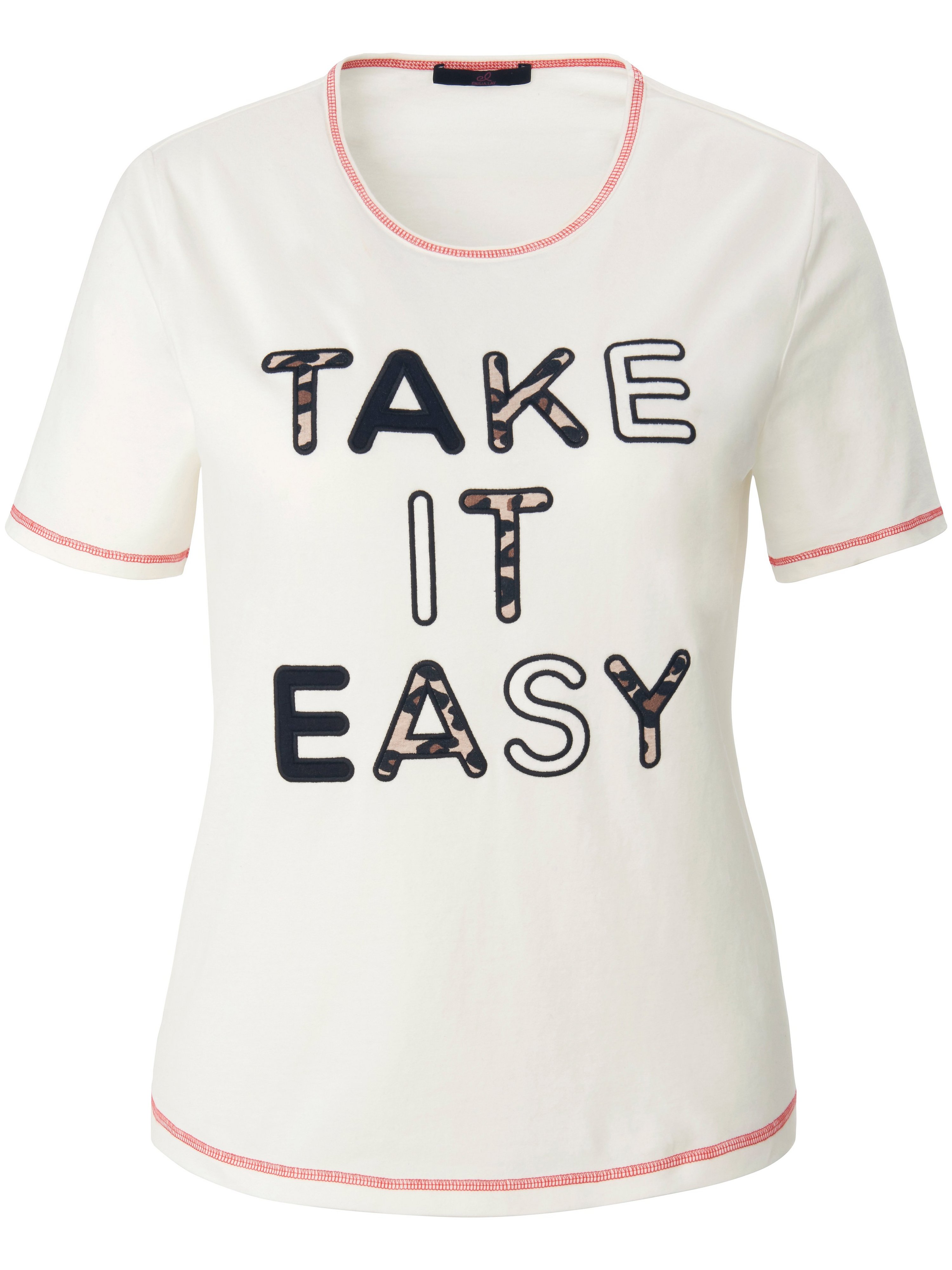 Le T-shirt en jersey avec coutures flatlock rouges  Emilia Lay blanc