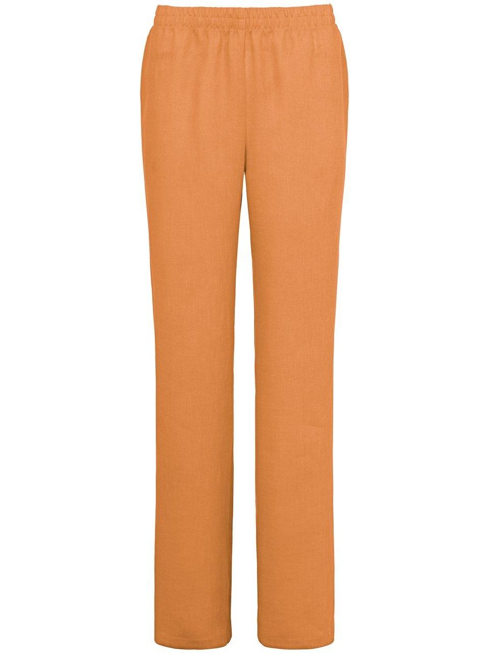 Broek 100% linnen Van Peter Hahn oranje