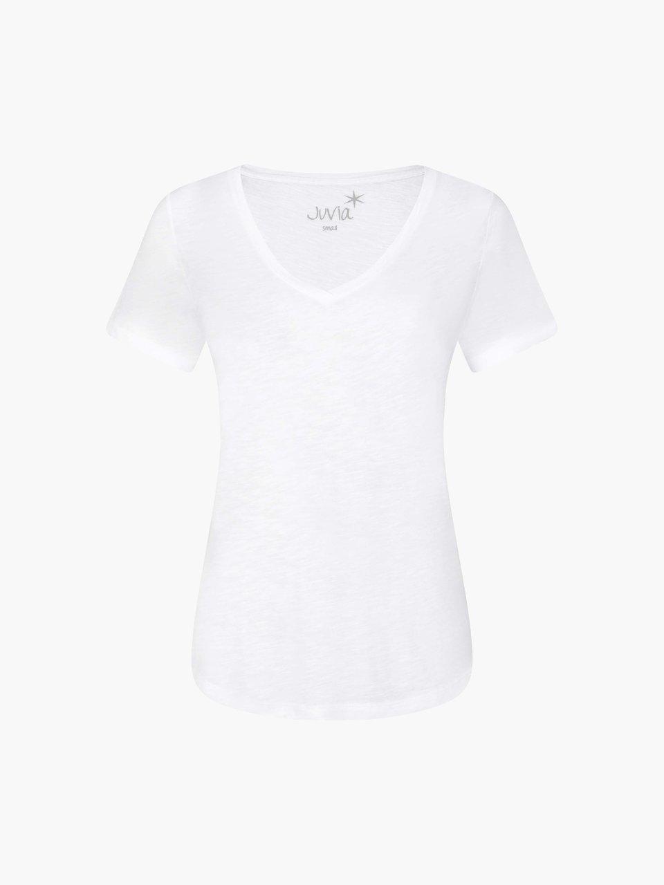 Shirt V-hals en korte mouwen Van Juvia wit