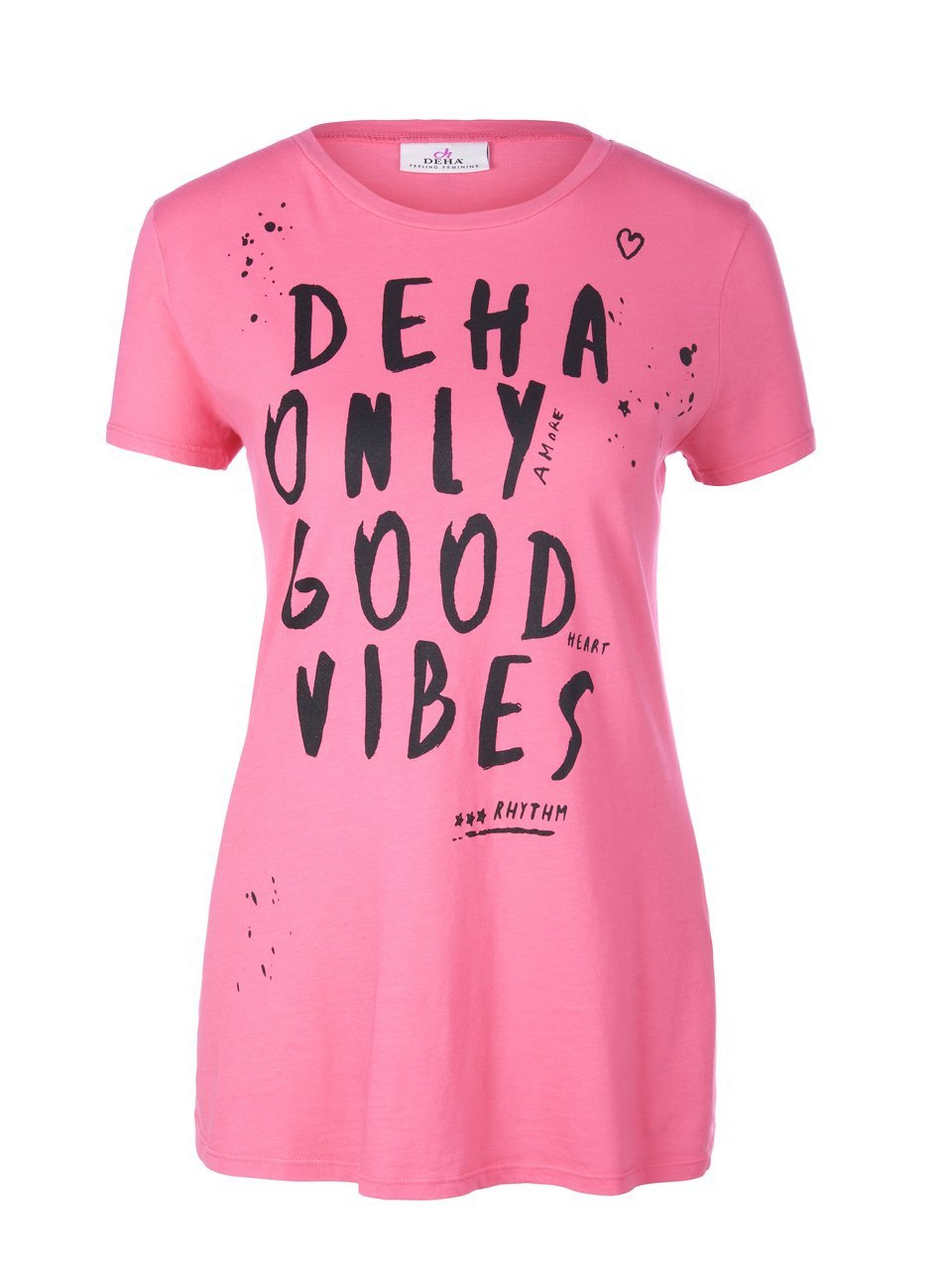 Shirt ronde hals 100% katoen Van DEHA pink
