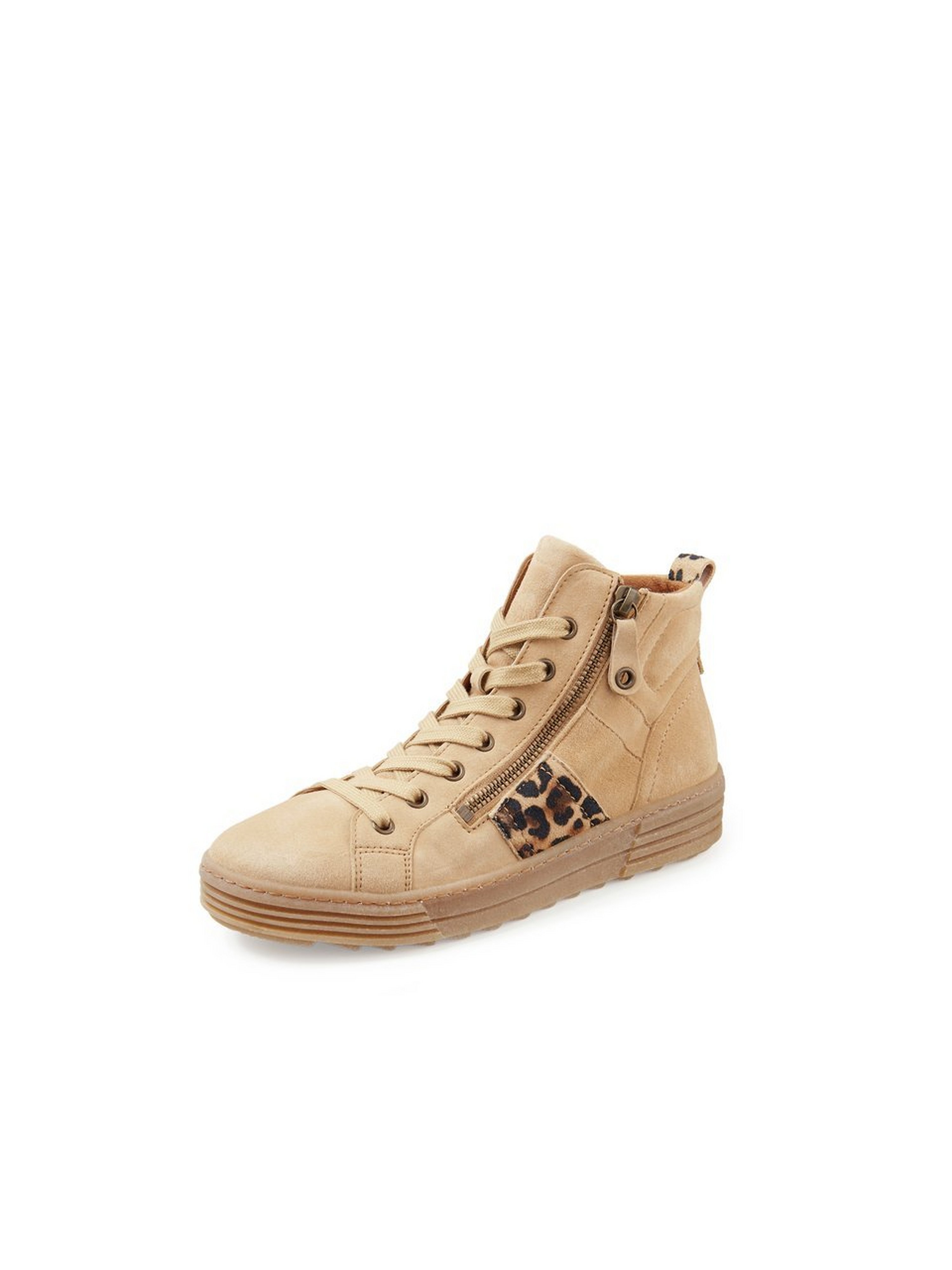 Enkelhoge sneakers luipaarddetails Van Gabor beige