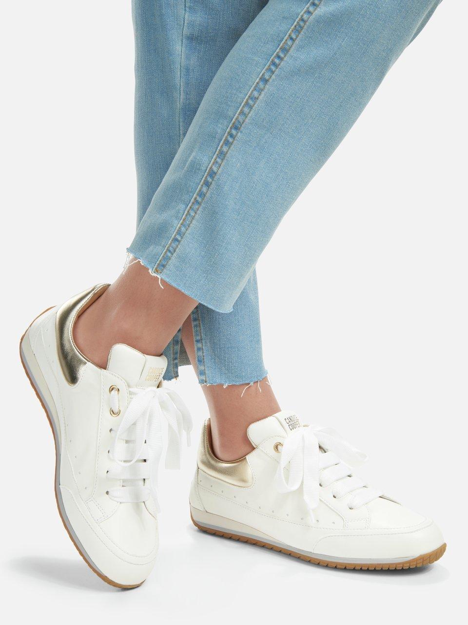 Candice Cooper Les sneakers en cuir nappa de veau blanc or