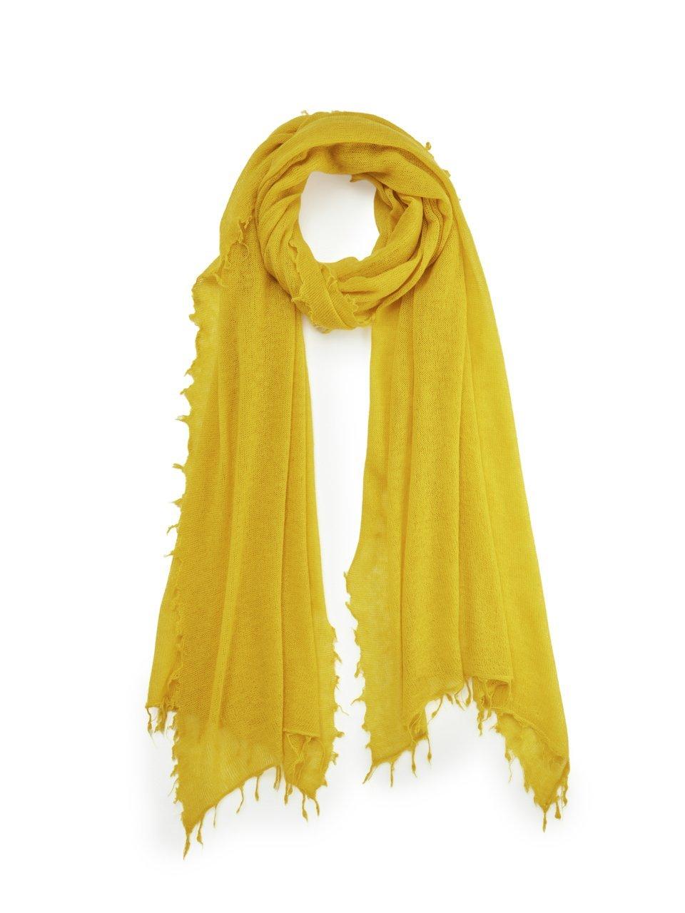 Strickschal aus 100% Premium-Kaschmir Peter Hahn Cashmere gelb günstig online kaufen