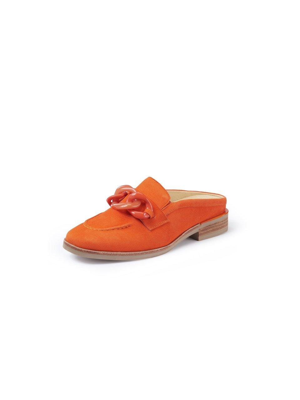 Slippers lamssuèdeleer Van Softwaves oranje