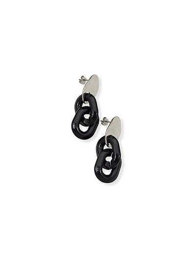 KATHY JEWELS - Stud earrings with black chain links