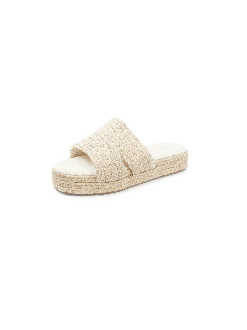 Slippers plateauzool en elastische inzet Van Emu beige