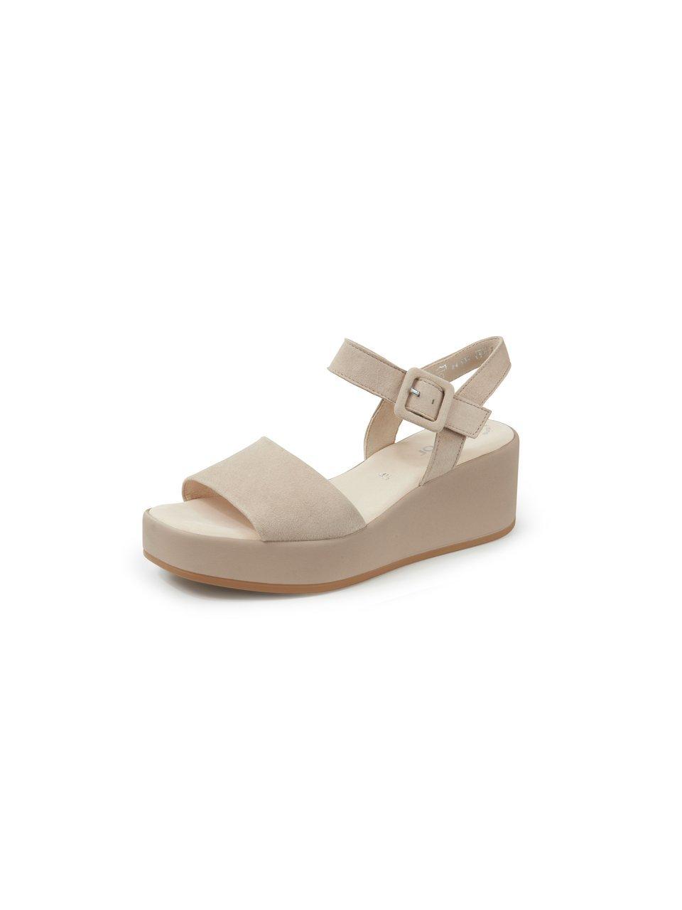 Sandalen plateauzool geitensuède Van Gabor beige