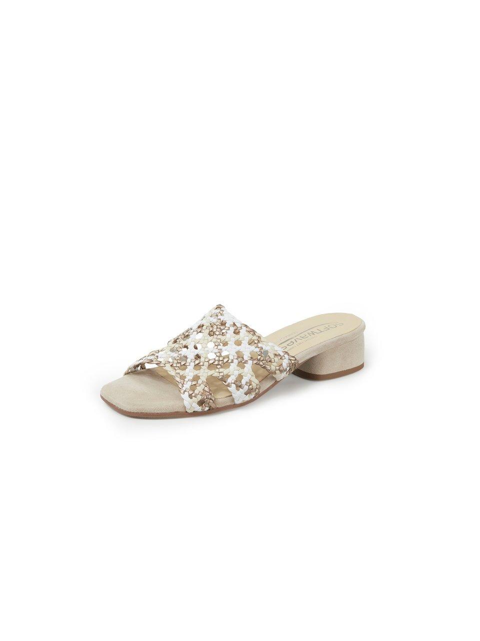 Gevlochten slippers Alessa Van Softwaves beige