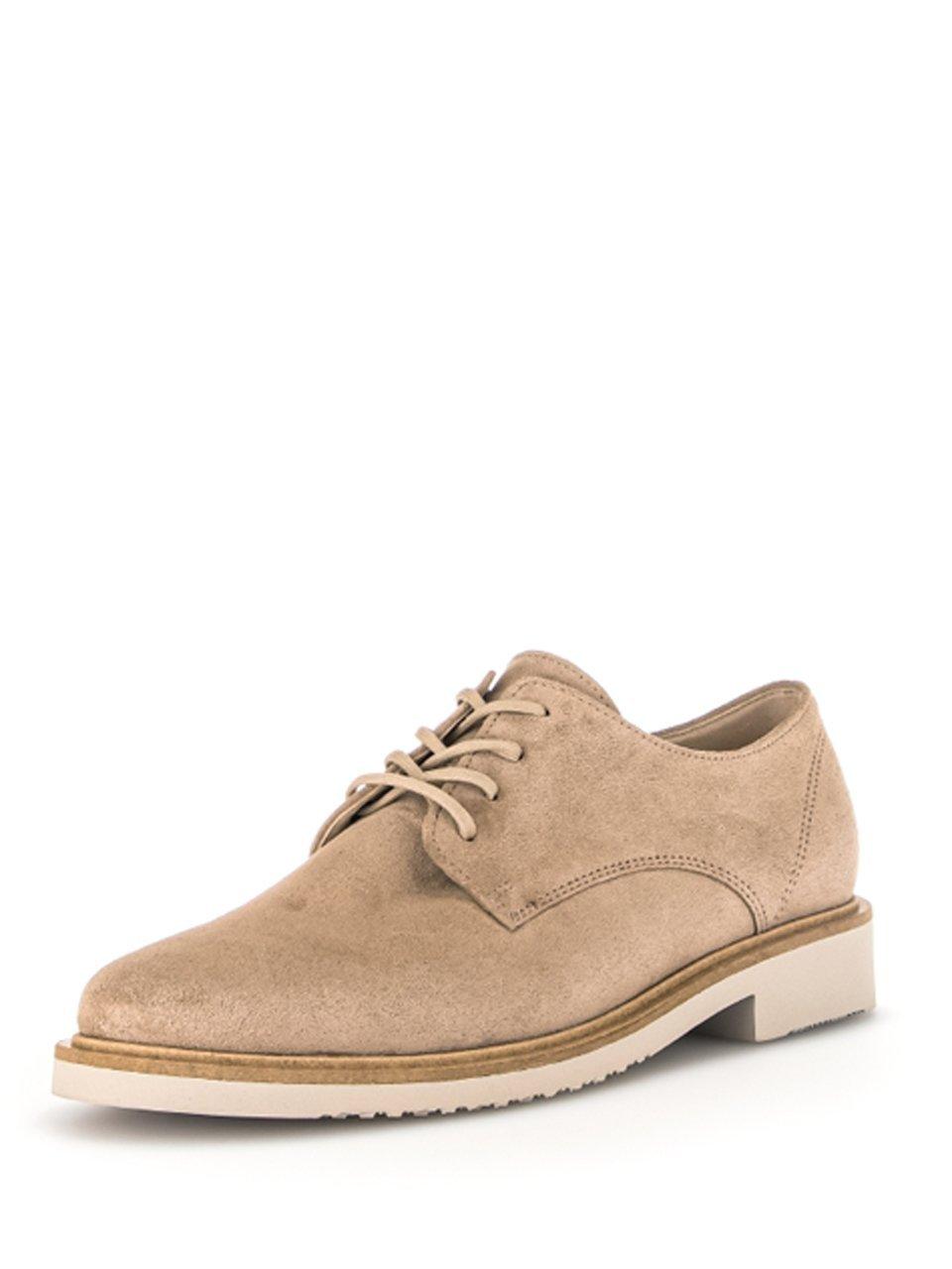 Veterschoenen kalfssuèdeleer Van Gabor beige