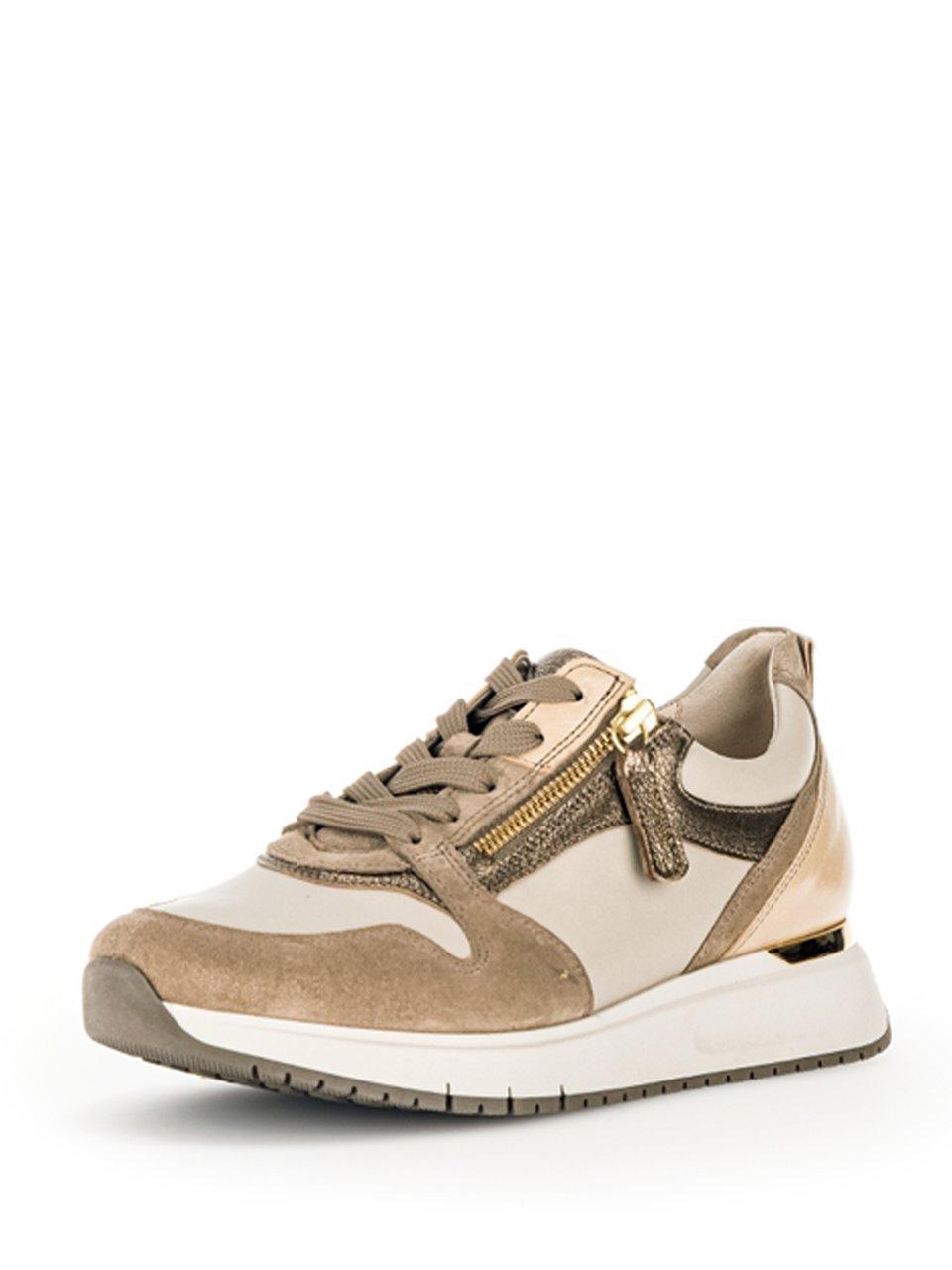 Sneakers in leermix Van Gabor Comfort beige