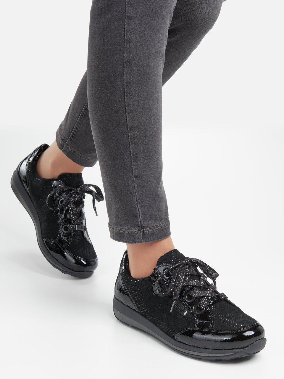 ARA Les sneakers en cuir velours de ch vre et cuir ver noir