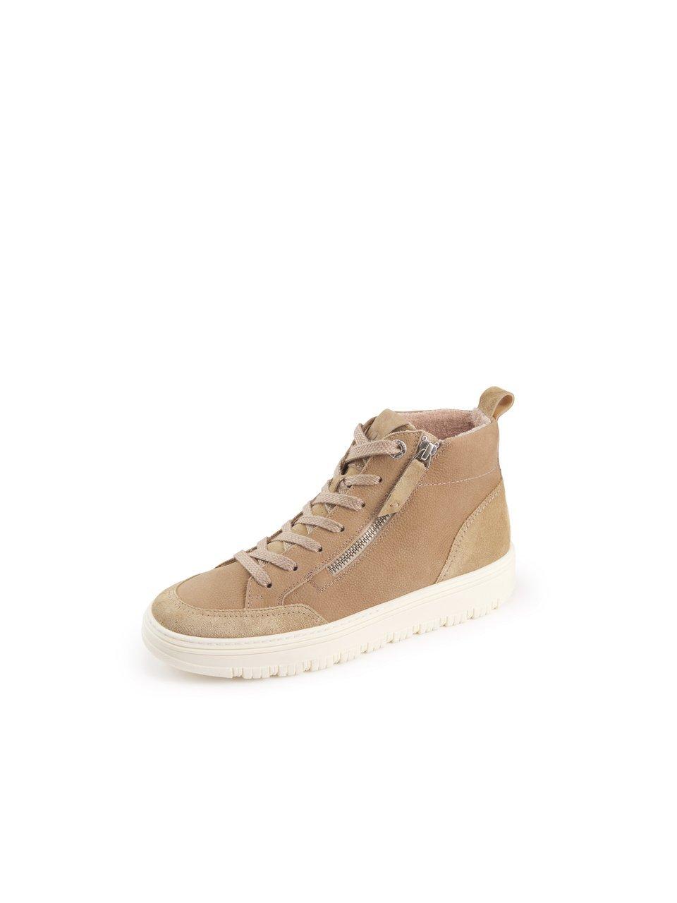 Enkelhoge sneakers kalfsnubuckleer Van Paul Green beige