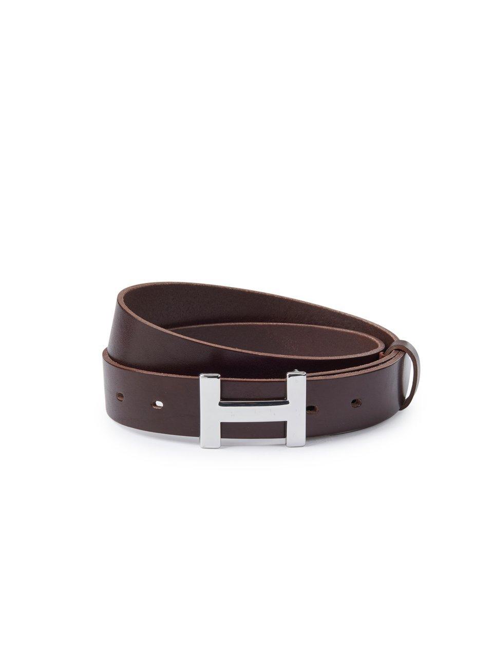 Vanzetti - Belt in full grain leather - brown/silver