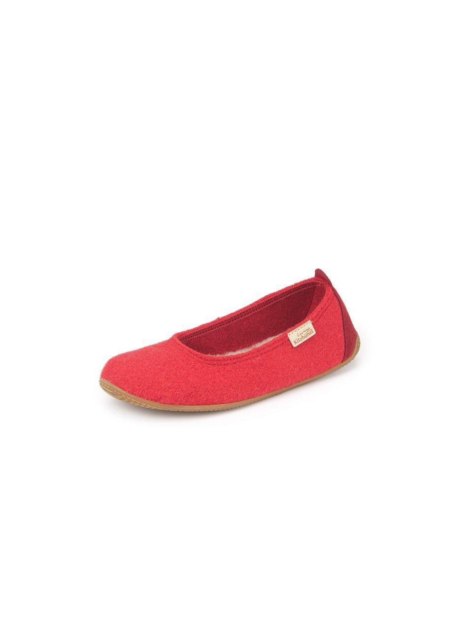 Living Kitzb hel Les chaussons en laine vierge rouge