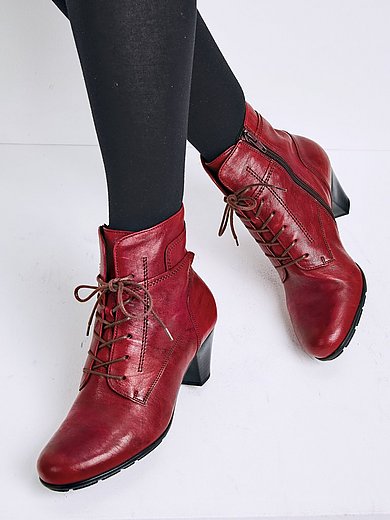 Gabor - Lace-up ankle boots with zip fastener - red