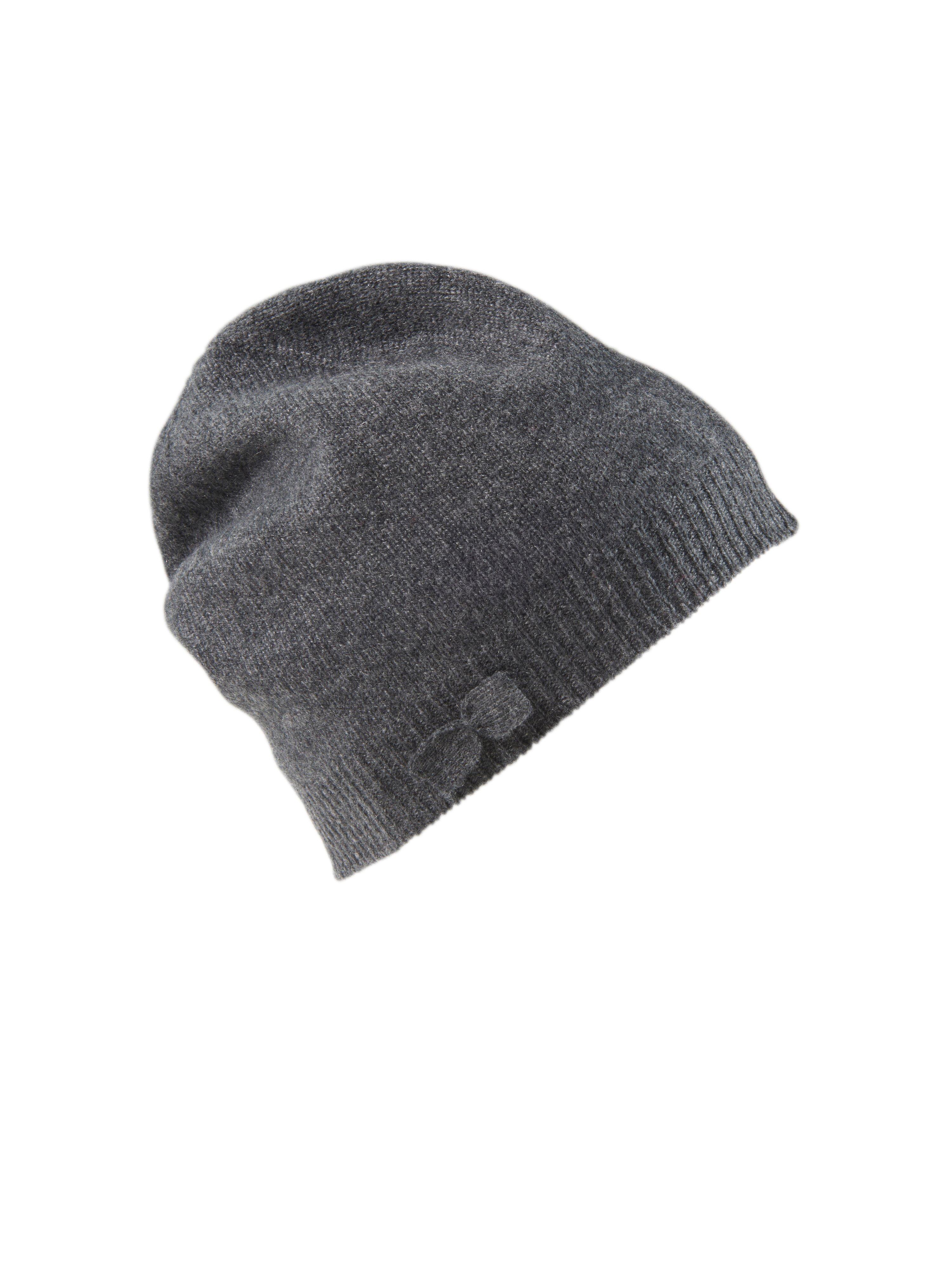 Peter Hahn Cashmere - Muts van 100% kasjmier met gebreid strikje