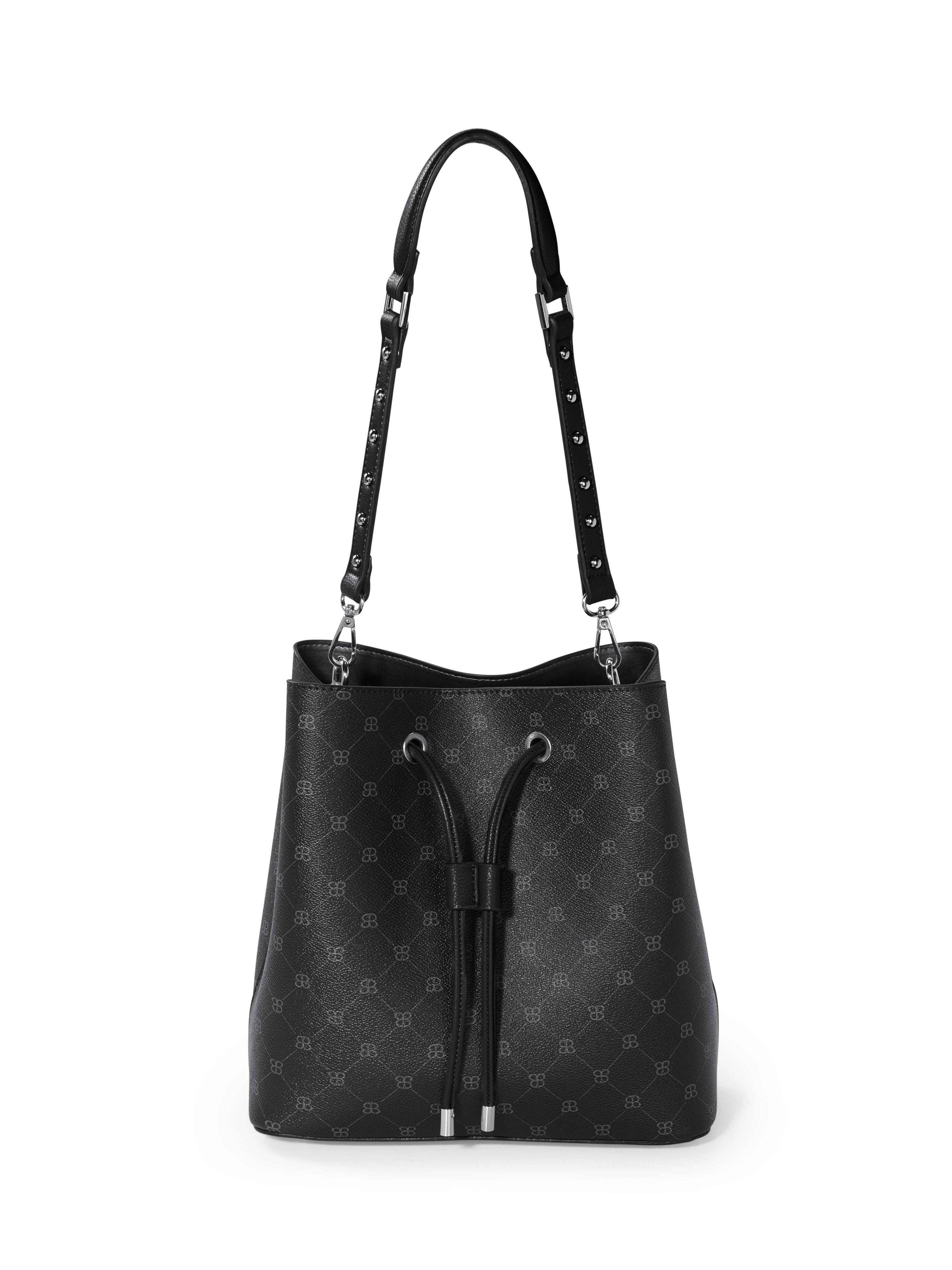 black leather look tote bag